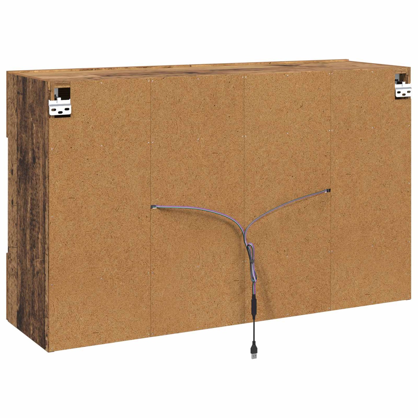 TV-wandkast met LED Oud Hout 98,5 x 30 x 60,5 cm Bewerkt hout is nu te koop bij PeponiXL, paradijselijk wonen!