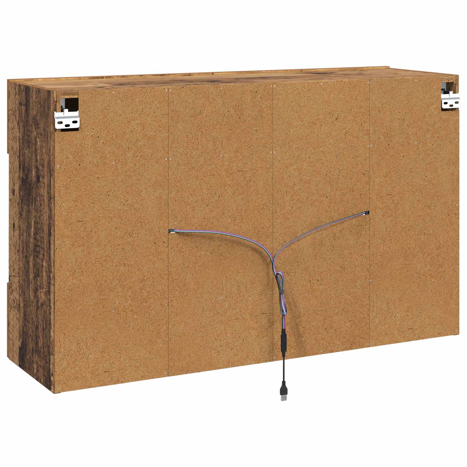 TV-wandkast met LED Oud Hout 98,5 x 30 x 60,5 cm Bewerkt hout is nu te koop bij PeponiXL, paradijselijk wonen!