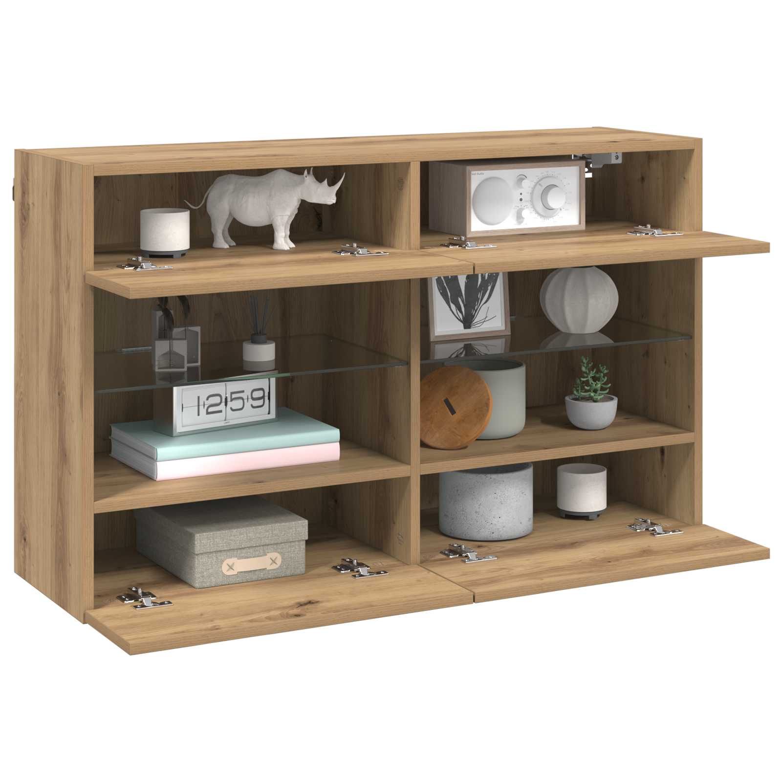 TV-wandkast Artisan Eiken 98,5 x 30 x 60,5 cm Bewerkt hout is nu te koop bij PeponiXL, paradijselijk wonen!