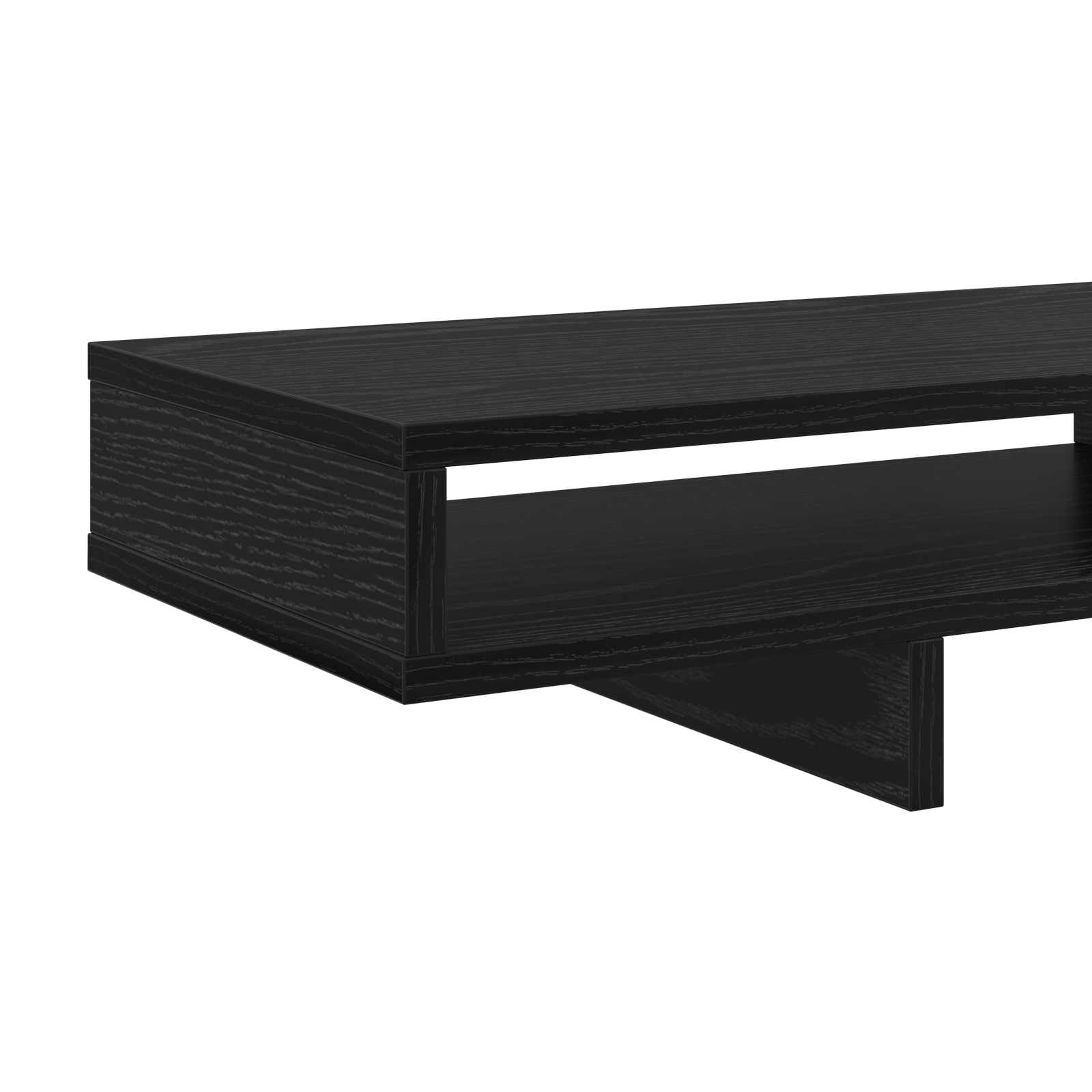 Monitor Stand met plank Zwart 100 x 27 x 15 cm Bewerkt hout is nu te koop bij PeponiXL, paradijselijk wonen!