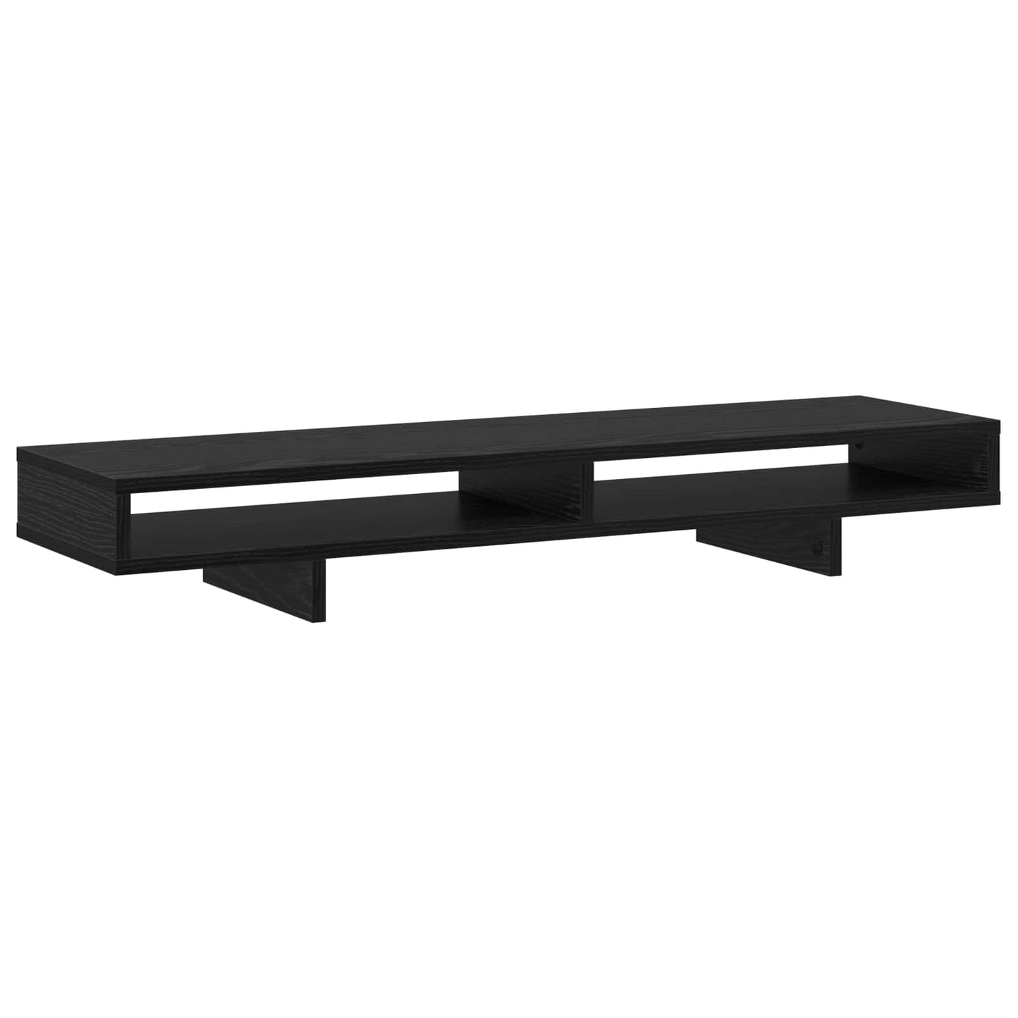 Monitor Stand met plank Zwart 100 x 27 x 15 cm Bewerkt hout is nu te koop bij PeponiXL, paradijselijk wonen!