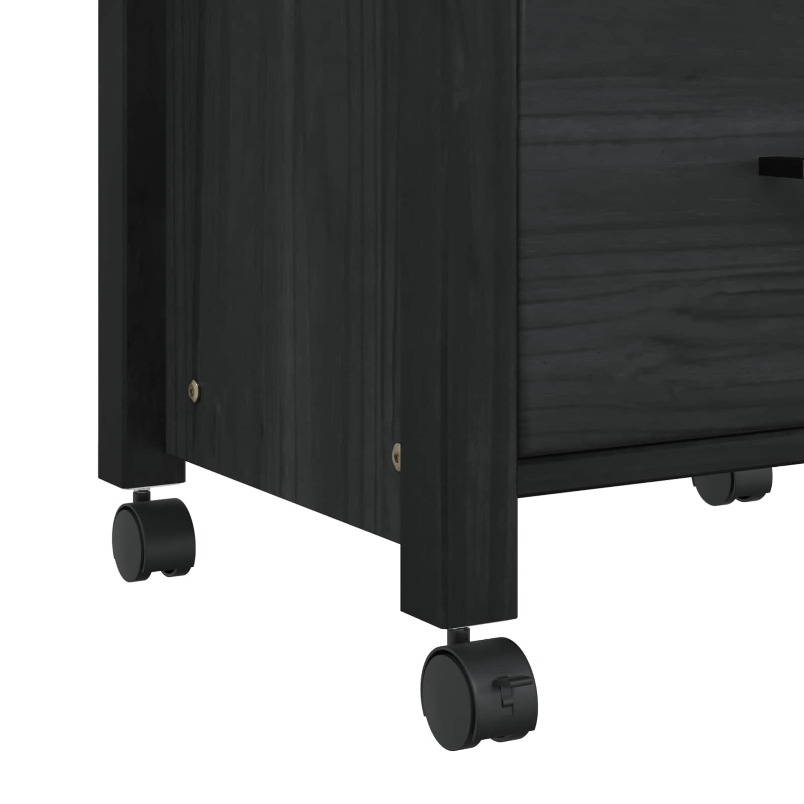 Keuken Trolley Zwart 88,5 x 40 x 48 cm Massief Vurenhout is nu te koop bij PeponiXL, paradijselijk wonen!