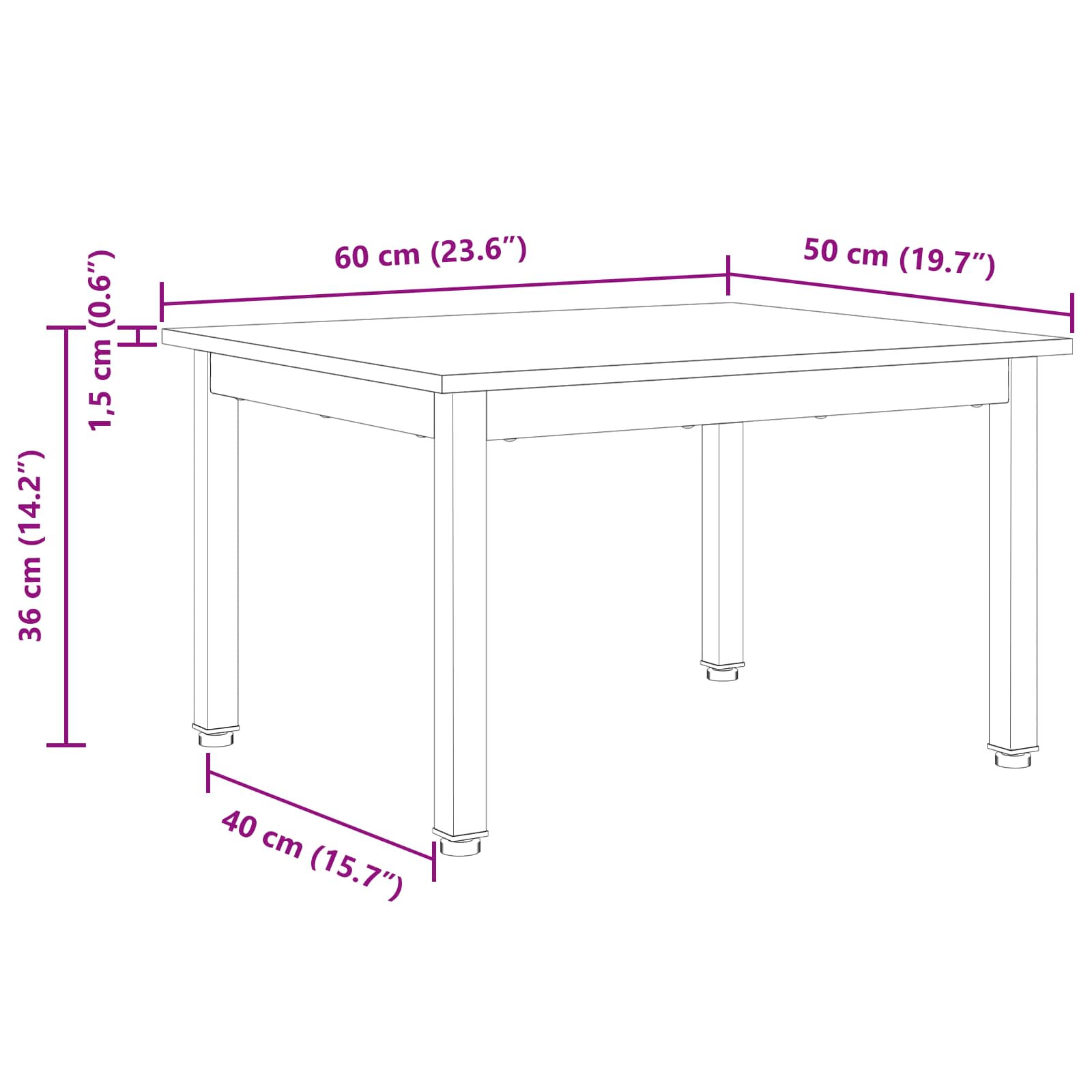 Salontafel Wit 60 x 50 x 36 cm Massief grenenhout is nu te koop bij PeponiXL, paradijselijk wonen!