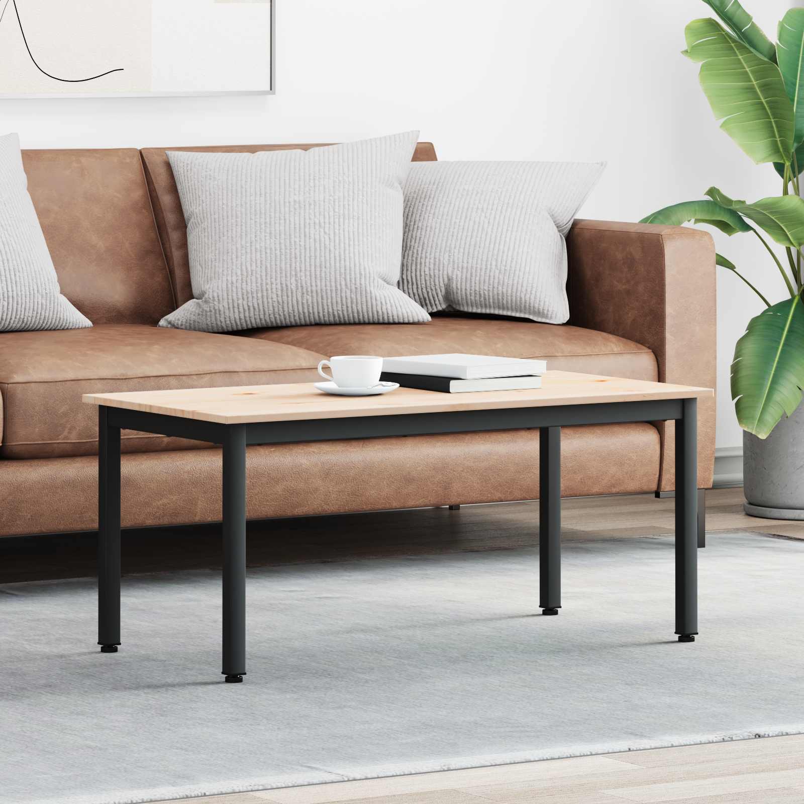 Salontafel Naturel 100 x 50 x 45 cm Massief grenenhout is nu te koop bij PeponiXL, paradijselijk wonen!