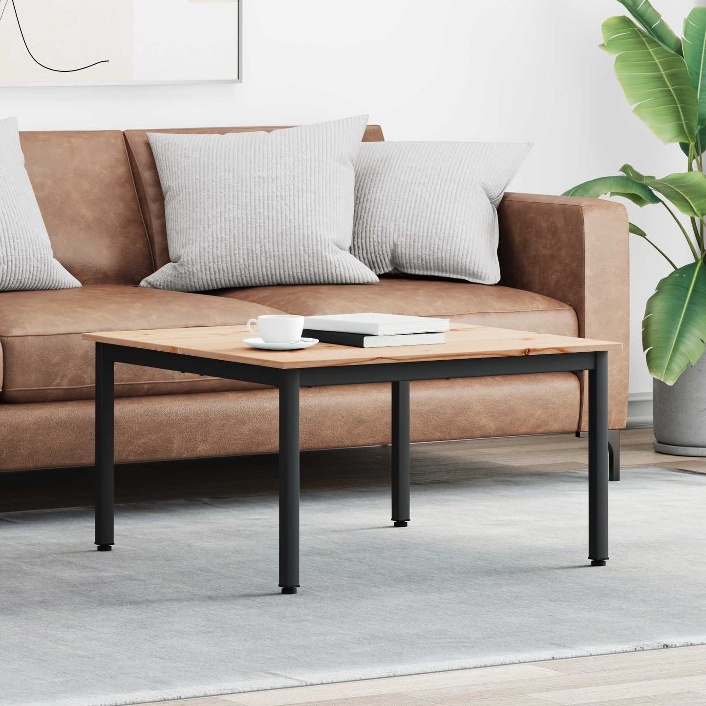 Salontafel Naturel 80 x 80 x 45 cm Massief grenenhout is nu te koop bij PeponiXL, paradijselijk wonen!