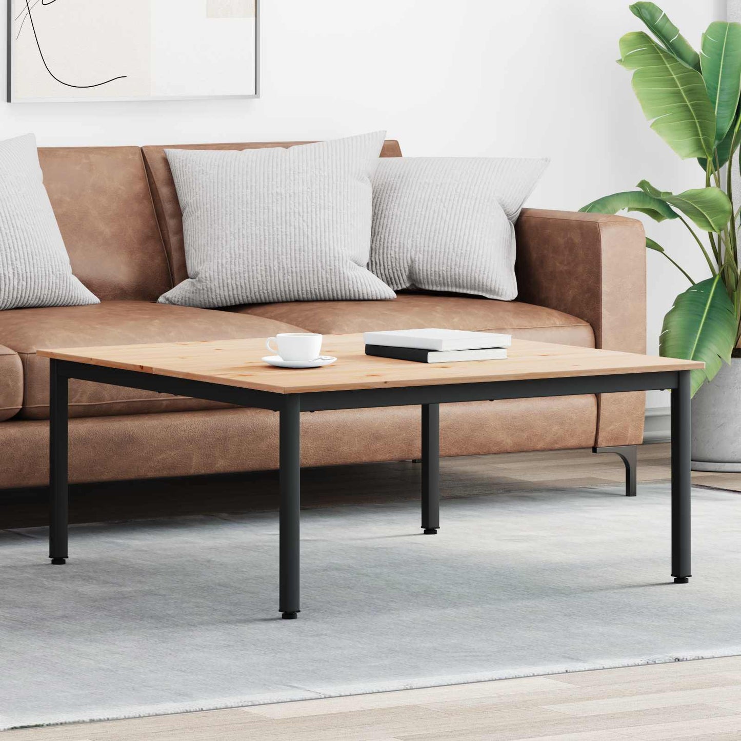 Salontafel Naturel 100 x 100 x 45 cm Massief grenenhout is nu te koop bij PeponiXL, paradijselijk wonen!