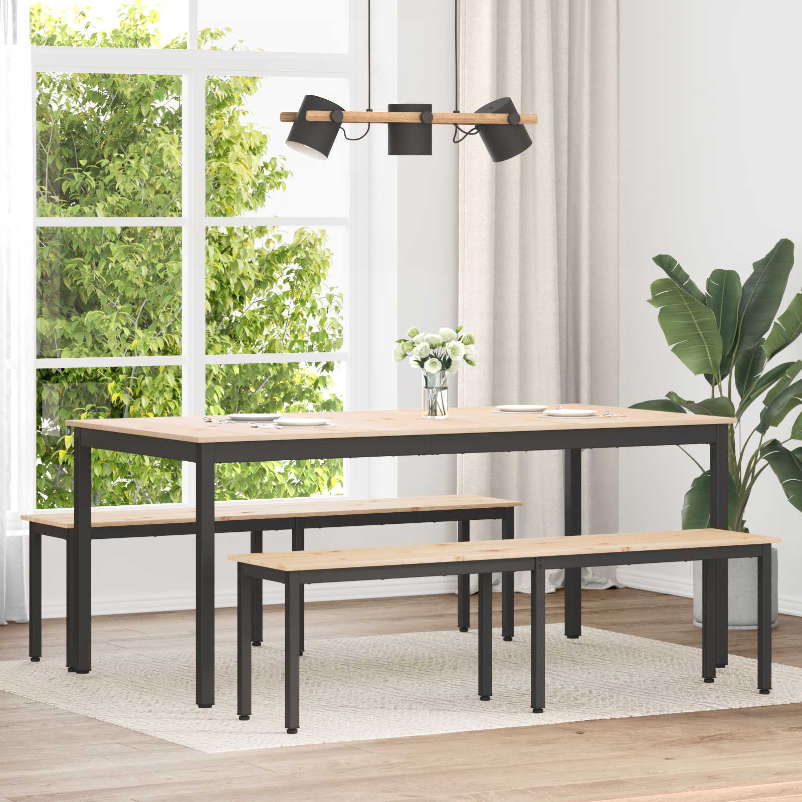 Bank Naturel 160 x 35 x 45 cm Massief grenenhout is nu te koop bij PeponiXL, paradijselijk wonen!