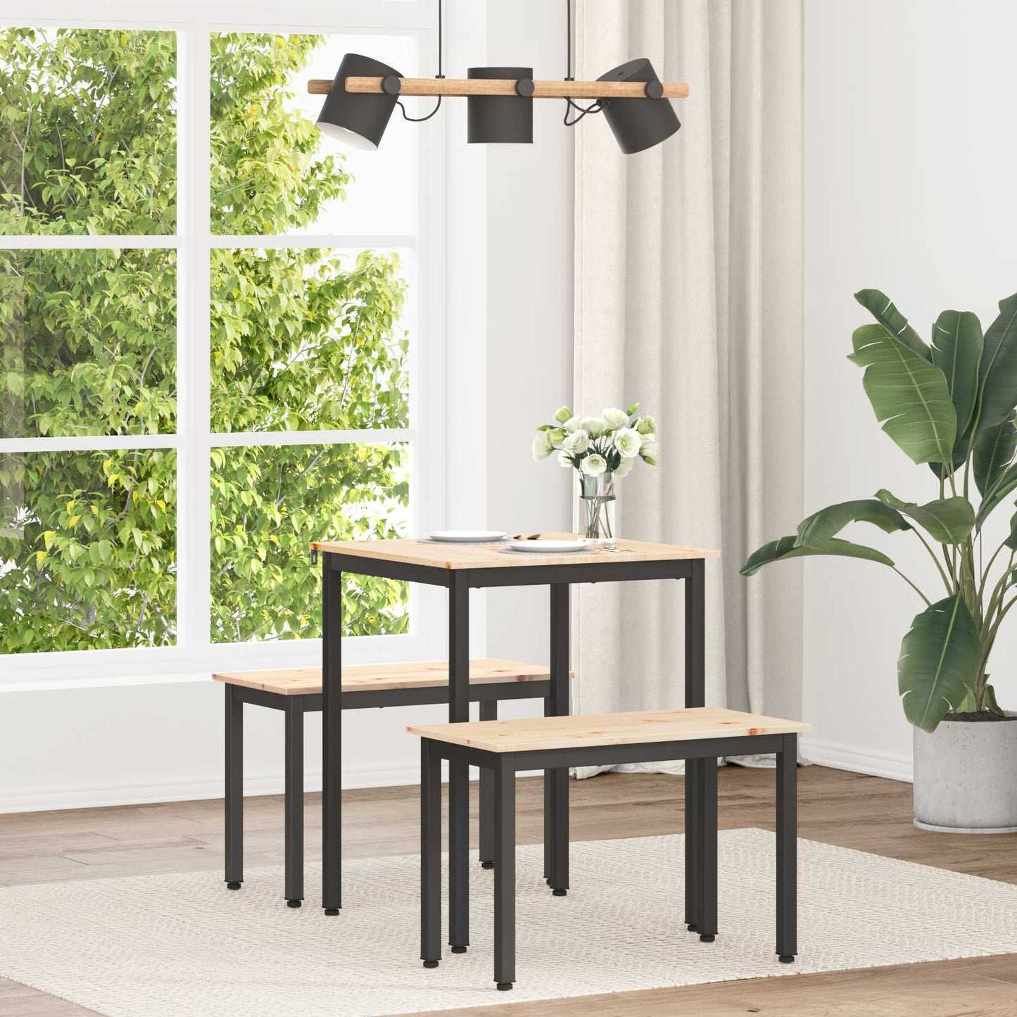 Eettafel Naturel 60 x 60 x 75 cm Massief grenenhout is nu te koop bij PeponiXL, paradijselijk wonen!