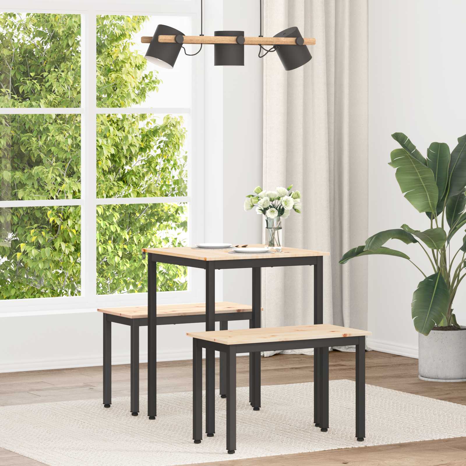 Eettafel Naturel 60 x 60 x 75 cm Massief grenenhout is nu te koop bij PeponiXL, paradijselijk wonen!