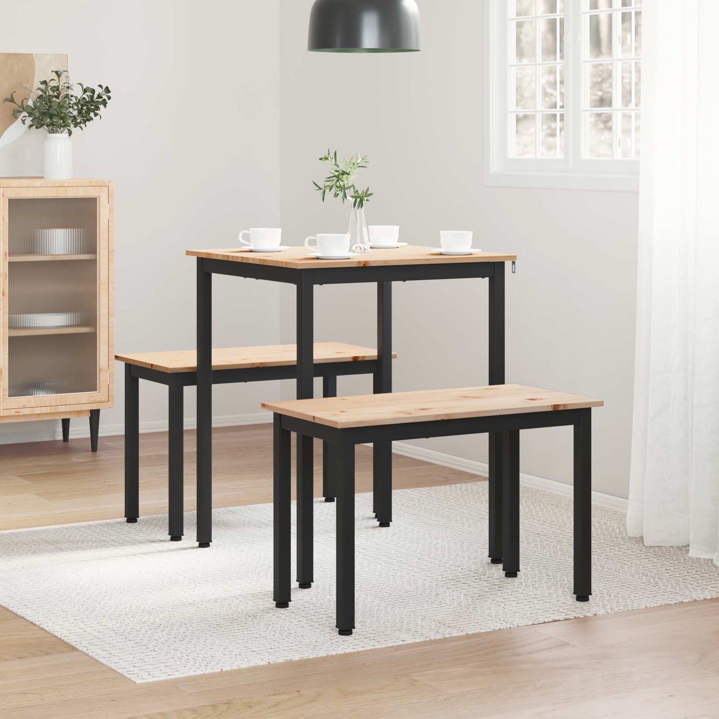 Eettafel Naturel 60 x 60 x 75 cm Massief grenenhout is nu te koop bij PeponiXL, paradijselijk wonen!