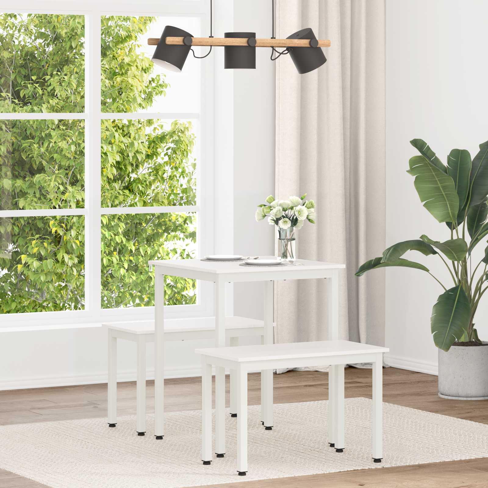 Eettafel Wit 60 x 60 x 75 cm Massief grenenhout is nu te koop bij PeponiXL, paradijselijk wonen!