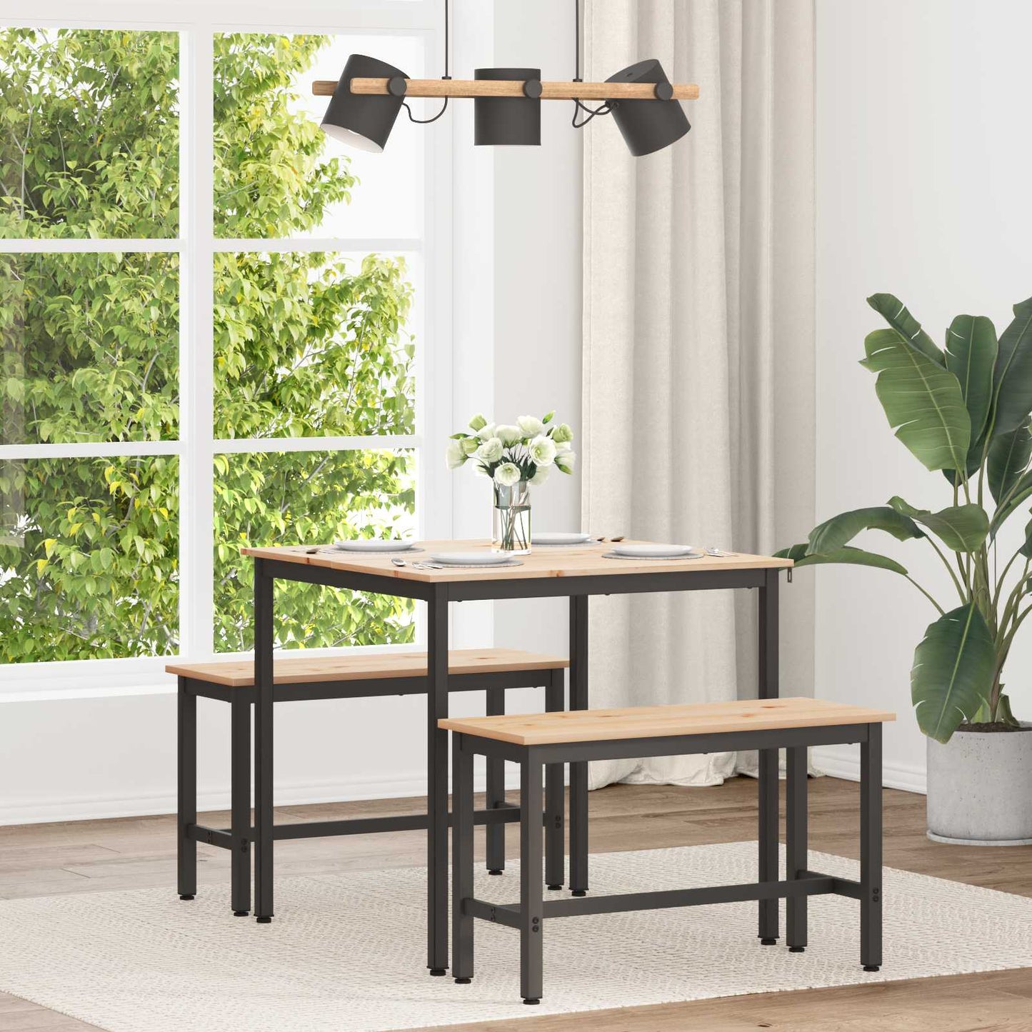 Eettafel Naturel 80 x 80 x 75 cm Massief grenenhout is nu te koop bij PeponiXL, paradijselijk wonen!