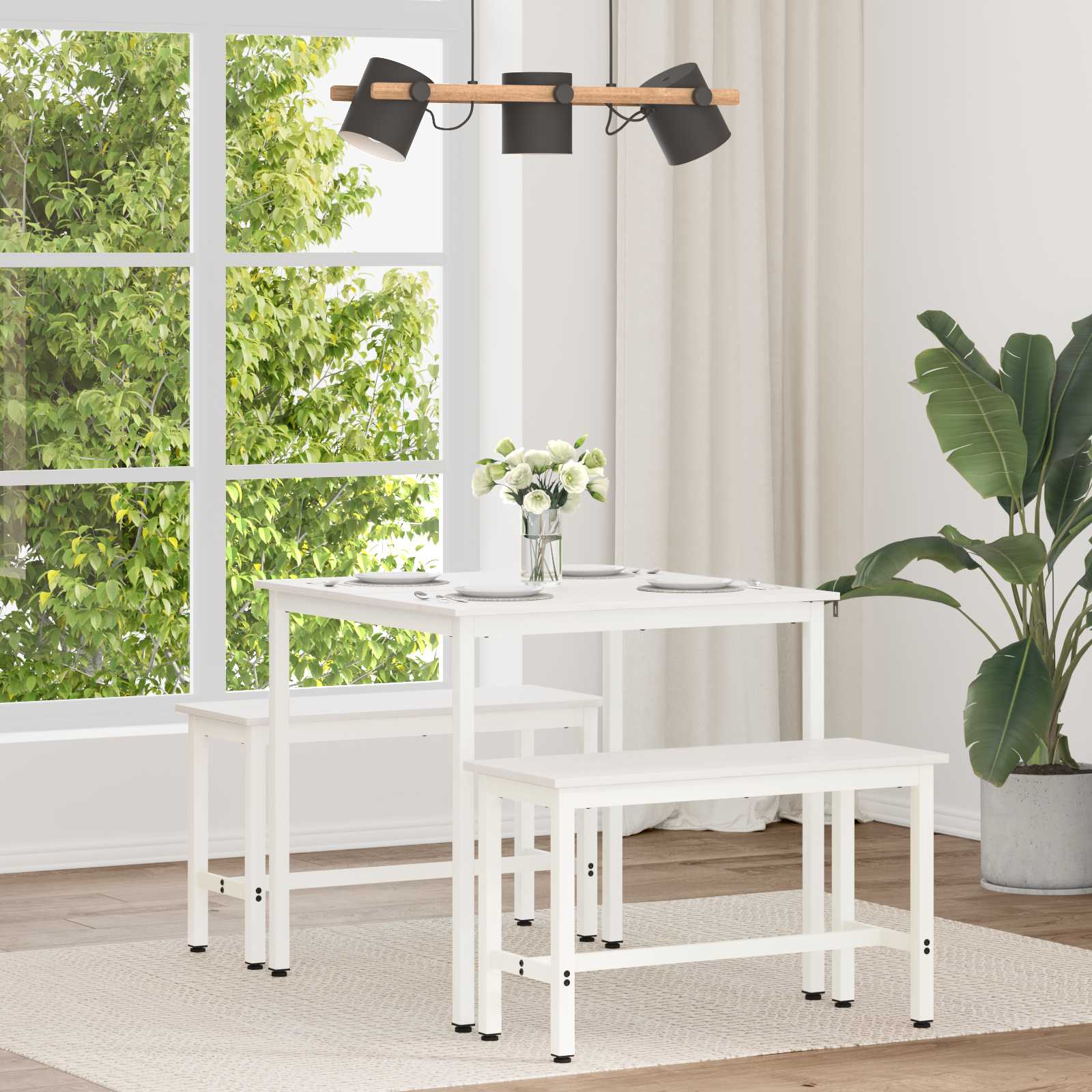 Eettafel Wit 80 x 80 x 75 cm Massief grenenhout is nu te koop bij PeponiXL, paradijselijk wonen!