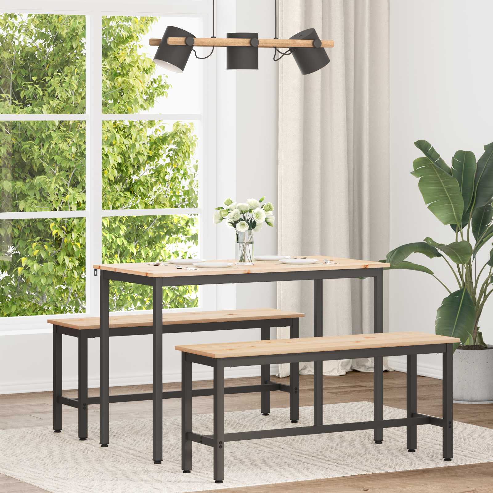 Eettafel Naturel 110 x 55 x 75 cm Massief grenenhout is nu te koop bij PeponiXL, paradijselijk wonen!