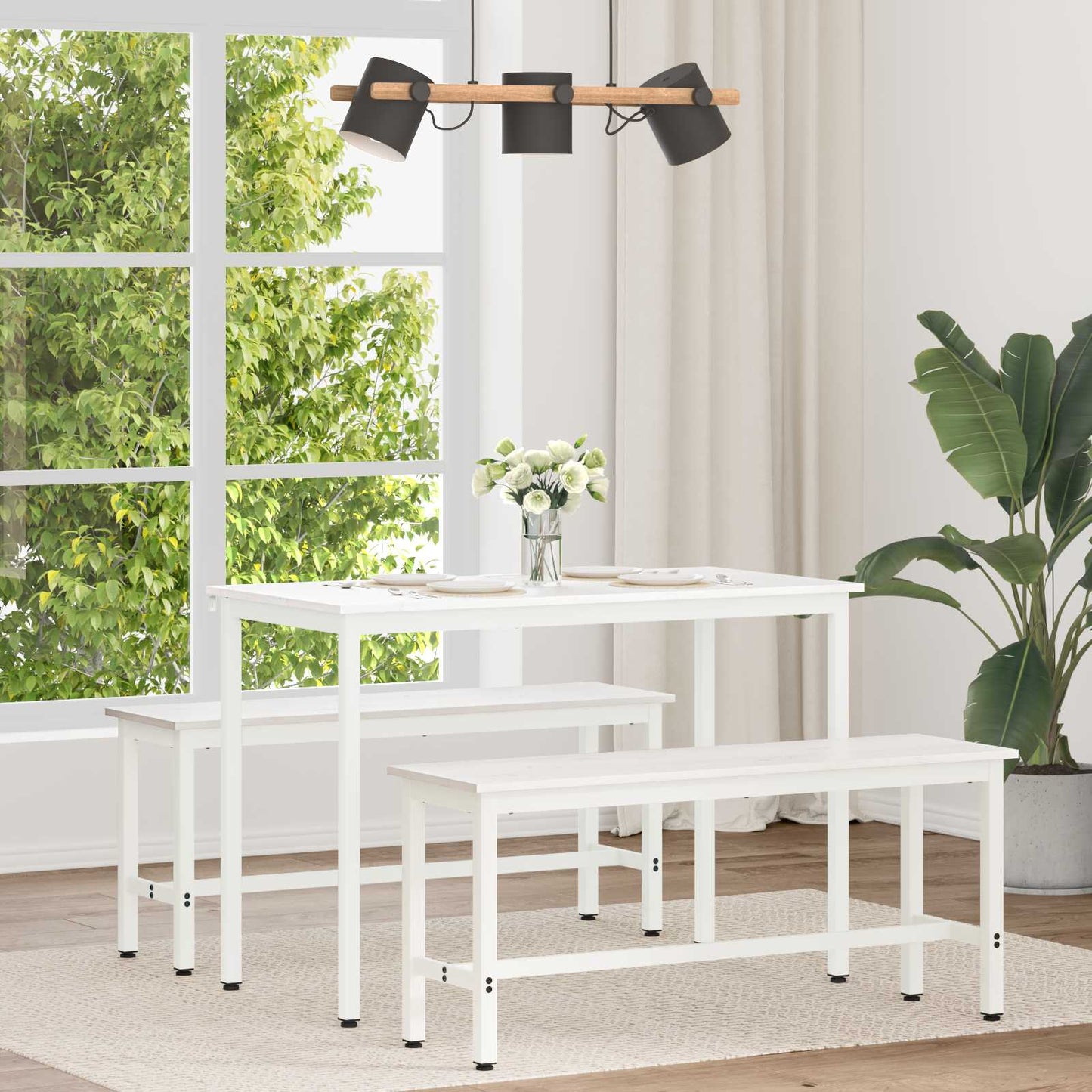 Eettafel Wit 110 x 55 x 75 cm Massief grenenhout is nu te koop bij PeponiXL, paradijselijk wonen!