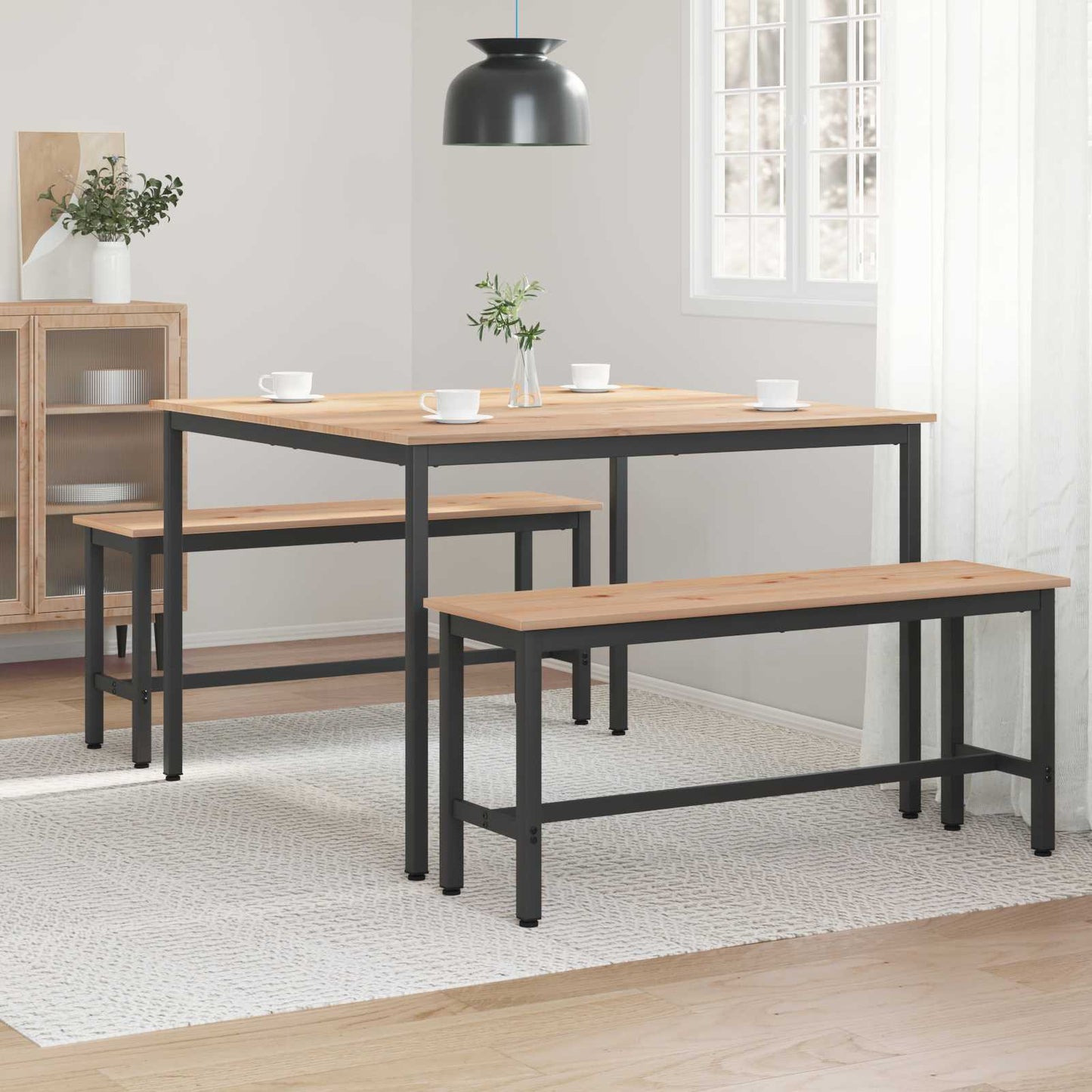 Eettafel Naturel 110 x 110 x 75 cm Massief grenenhout is nu te koop bij PeponiXL, paradijselijk wonen!