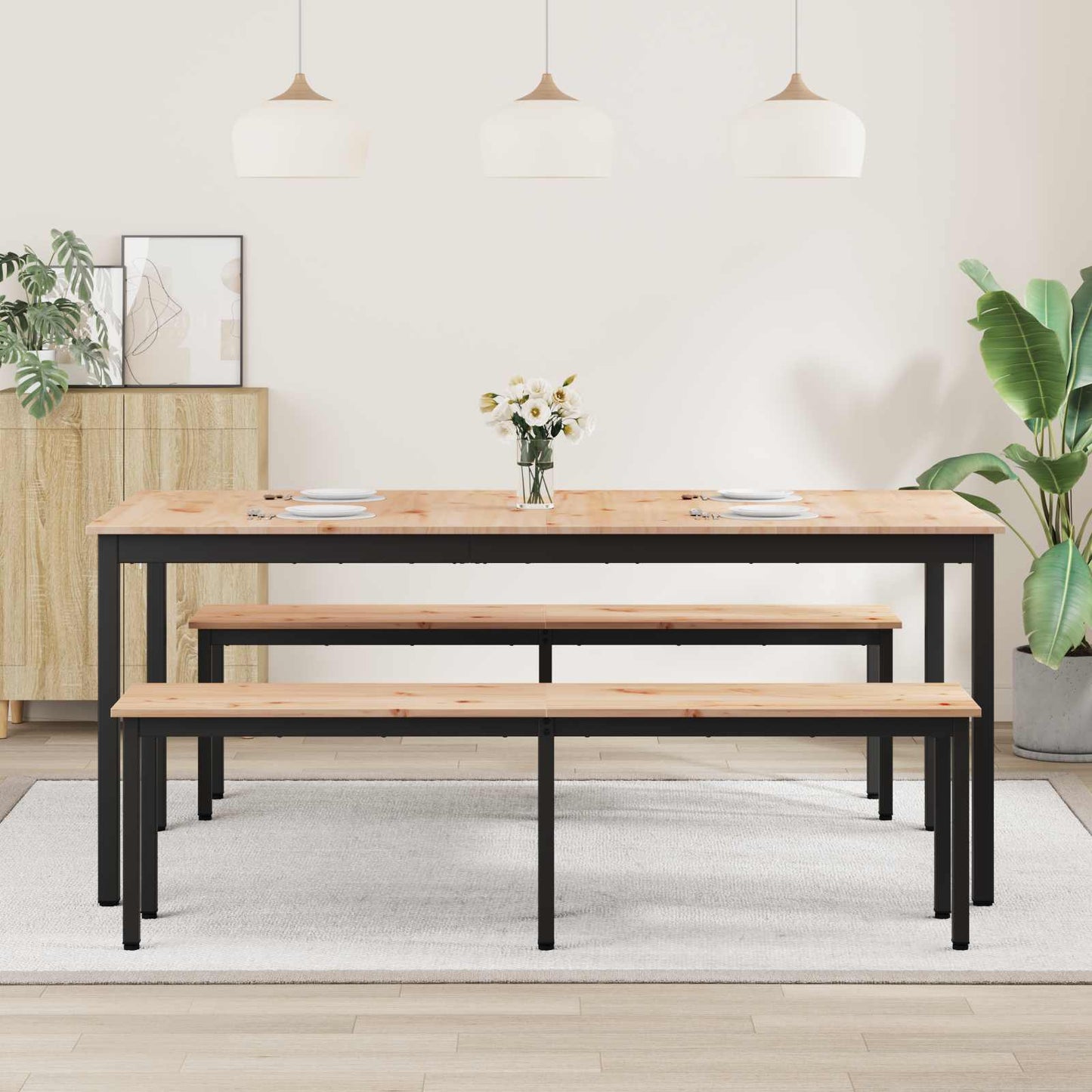 Eettafel Naturel 180 x 90 x 75 cm Massief grenenhout is nu te koop bij PeponiXL, paradijselijk wonen!