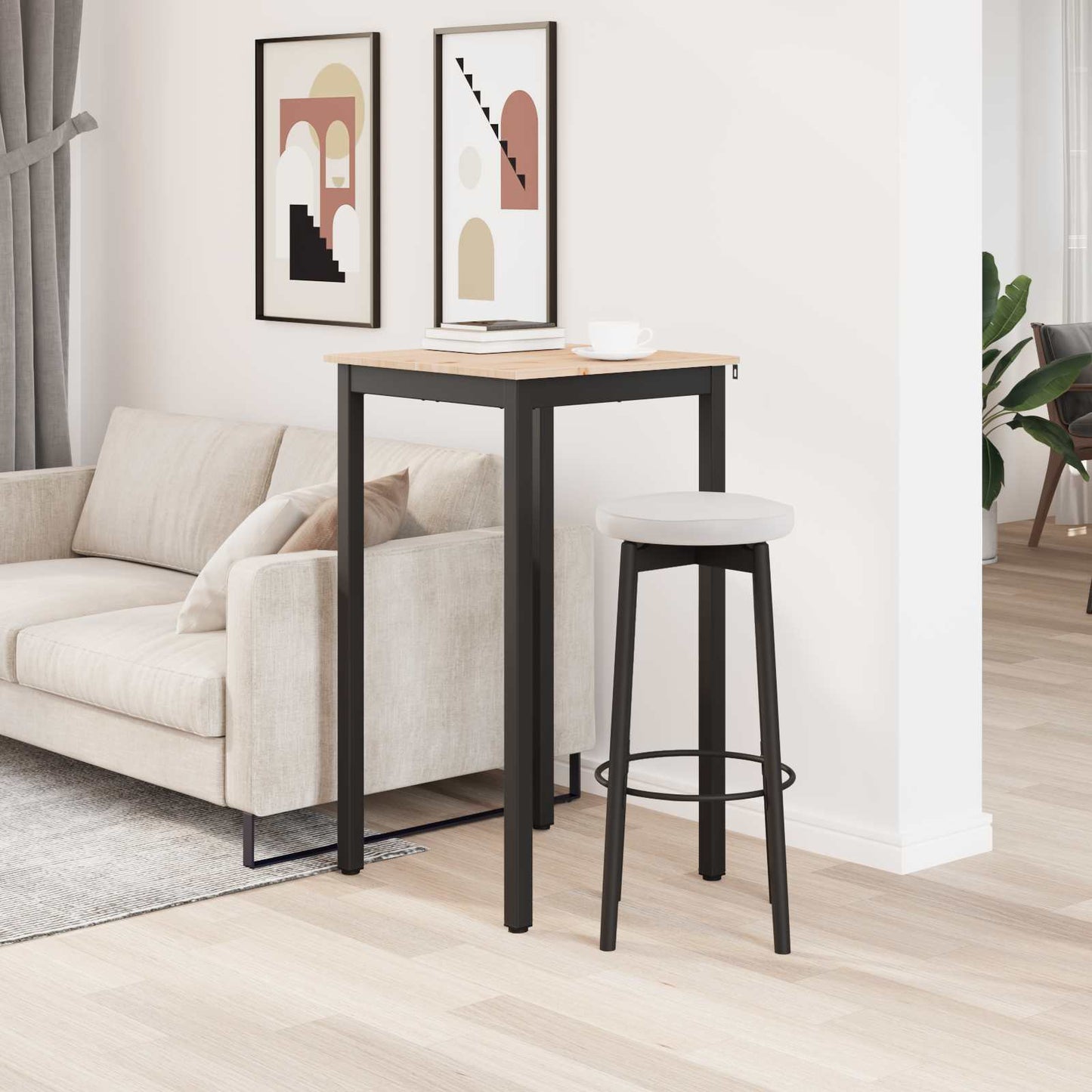 Bartafel Naturel 60 x 60 x 105 cm Massief grenenhout is nu te koop bij PeponiXL, paradijselijk wonen!