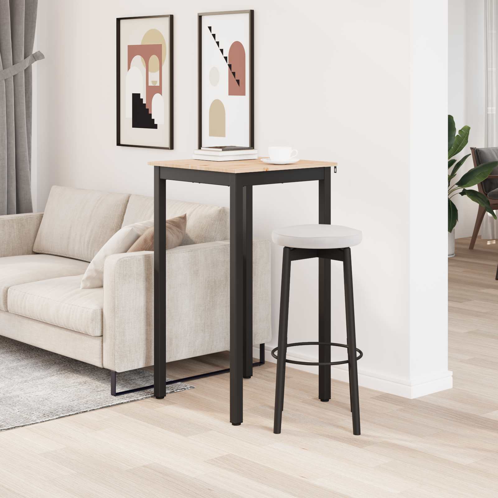 Bartafel Naturel 60 x 60 x 105 cm Massief grenenhout is nu te koop bij PeponiXL, paradijselijk wonen!