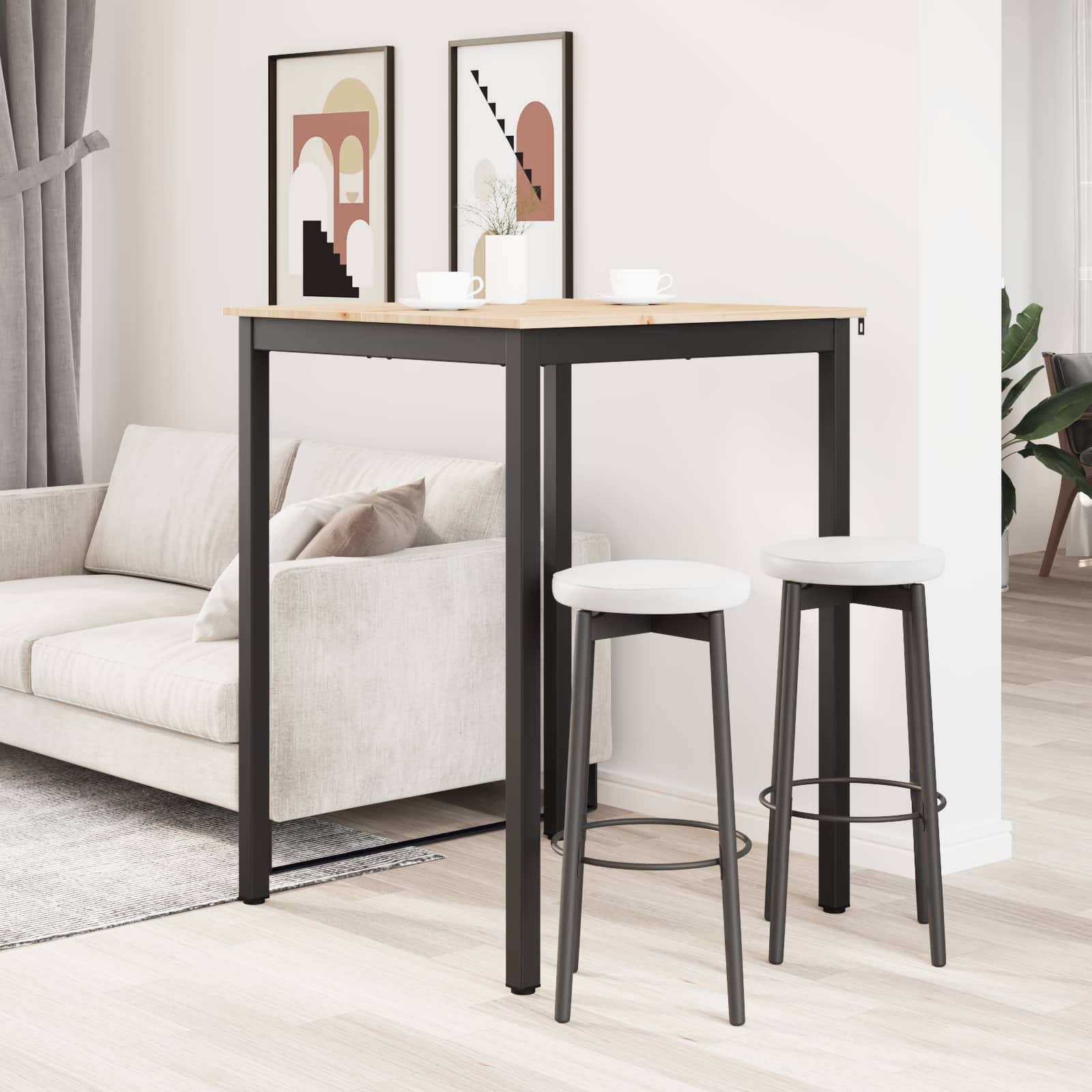 Bartafel Naturel 80 x 80 x 105 cm Massief grenenhout is nu te koop bij PeponiXL, paradijselijk wonen!