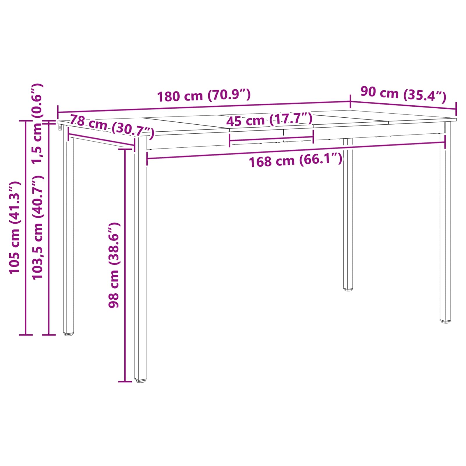 Bartafel Wit 110 x 55 x 105 cm Massief grenenhout is nu te koop bij PeponiXL, paradijselijk wonen!