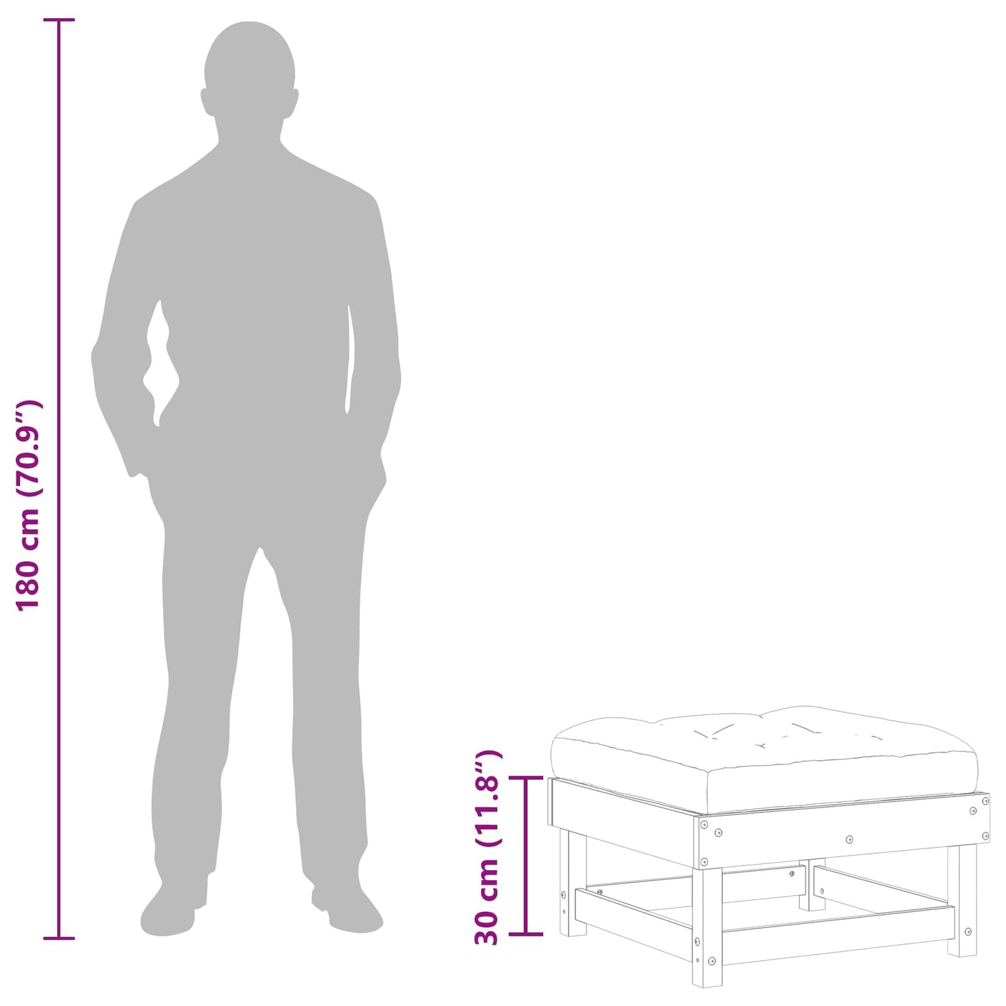 Tuinvoetsteun Massief grenenhout Waskleur Bruin is nu te koop bij PeponiXL, paradijselijk wonen!