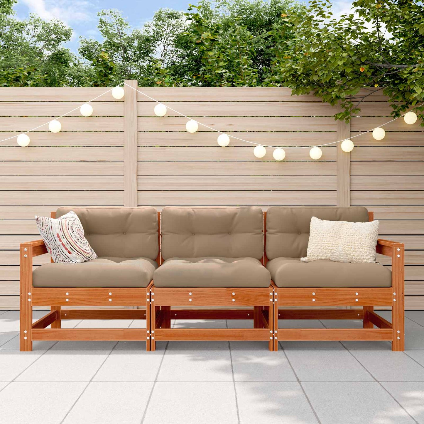 Sectie Sofa Eenheden 3 Stuk Wasbruin Massief grenenhout is nu te koop bij PeponiXL, paradijselijk wonen!