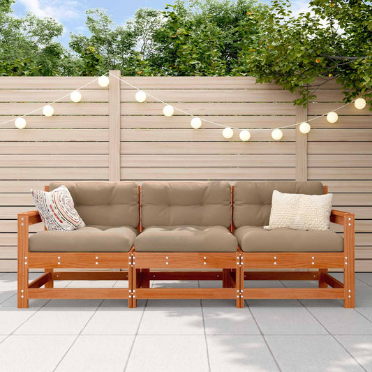 Sectie Sofa Eenheden 3 Stuk Wasbruin Massief grenenhout is nu te koop bij PeponiXL, paradijselijk wonen!