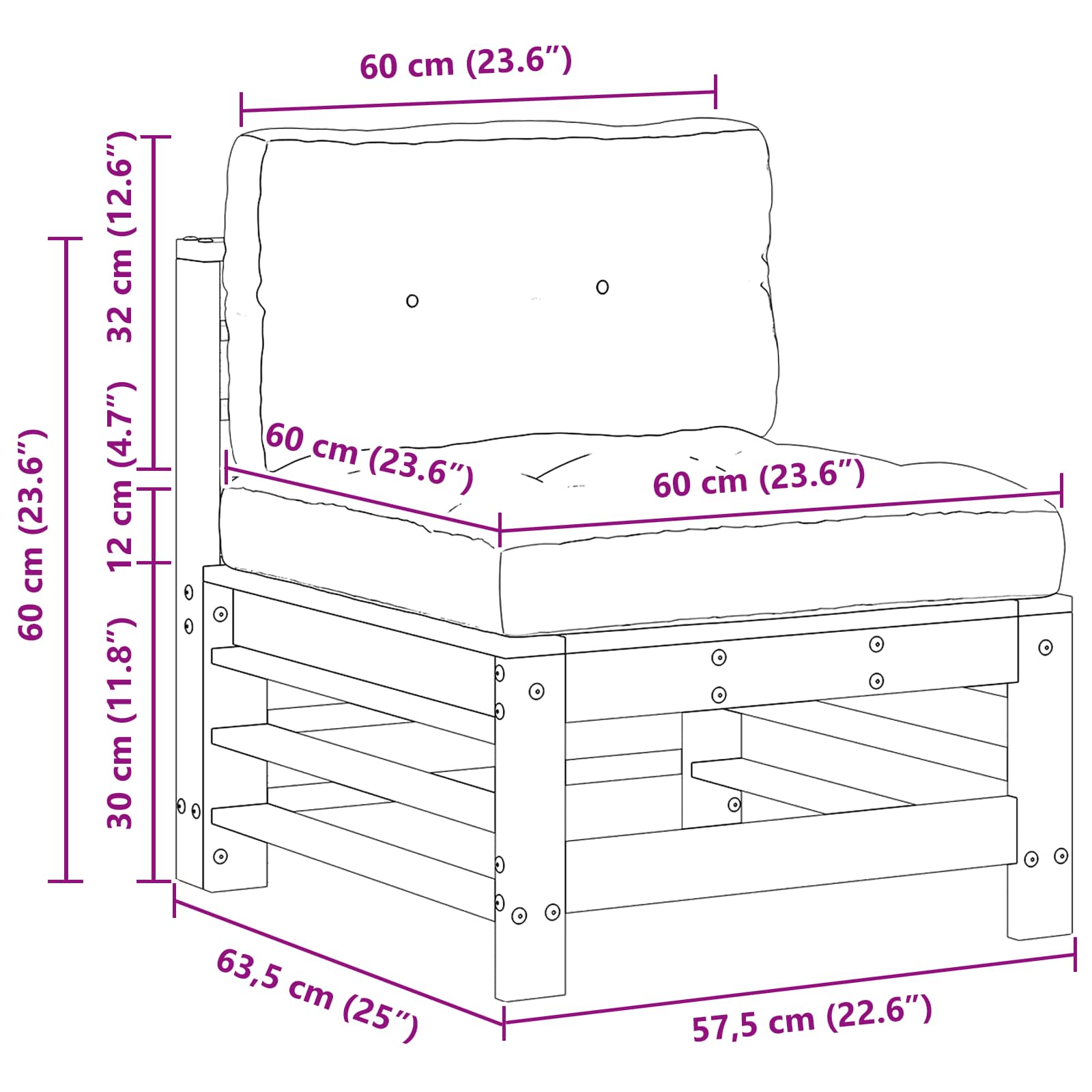 Tuin Midden Sofa Massief grenenhout Wasbruin is nu te koop bij PeponiXL, paradijselijk wonen!