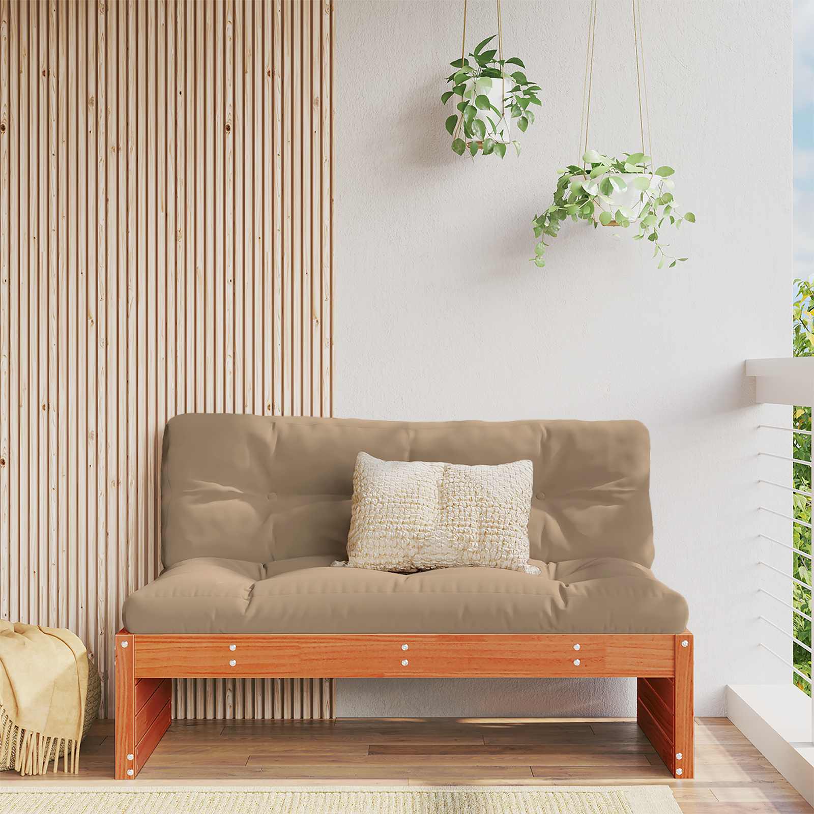 Tuin Midden Sofa Massief Vurenhout Wasbruin 120 x 95 x 69 cm is nu te koop bij PeponiXL, paradijselijk wonen!