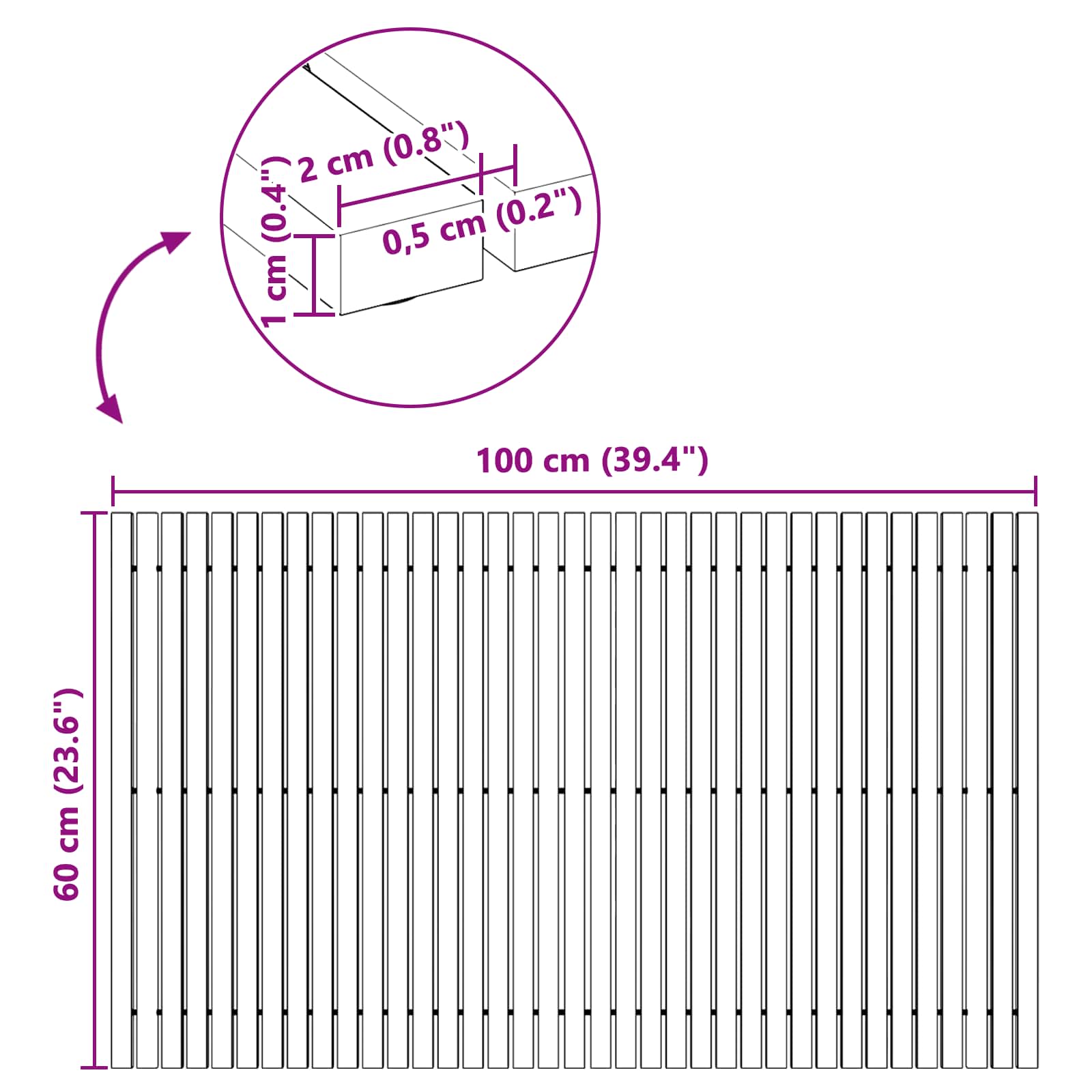Badmat Bruin 100 x 60 cm Massief Acaciahout is nu te koop bij PeponiXL, paradijselijk wonen!