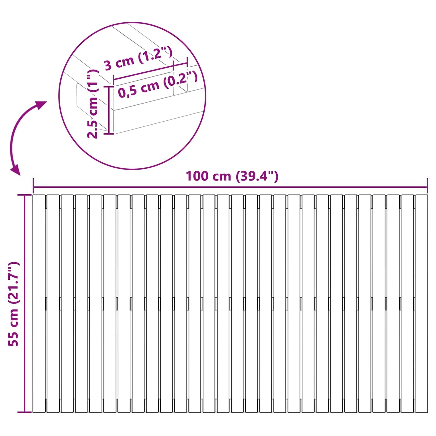 Badmat Effen Bruin 100 x 55 cm Hout is nu te koop bij PeponiXL, paradijselijk wonen!