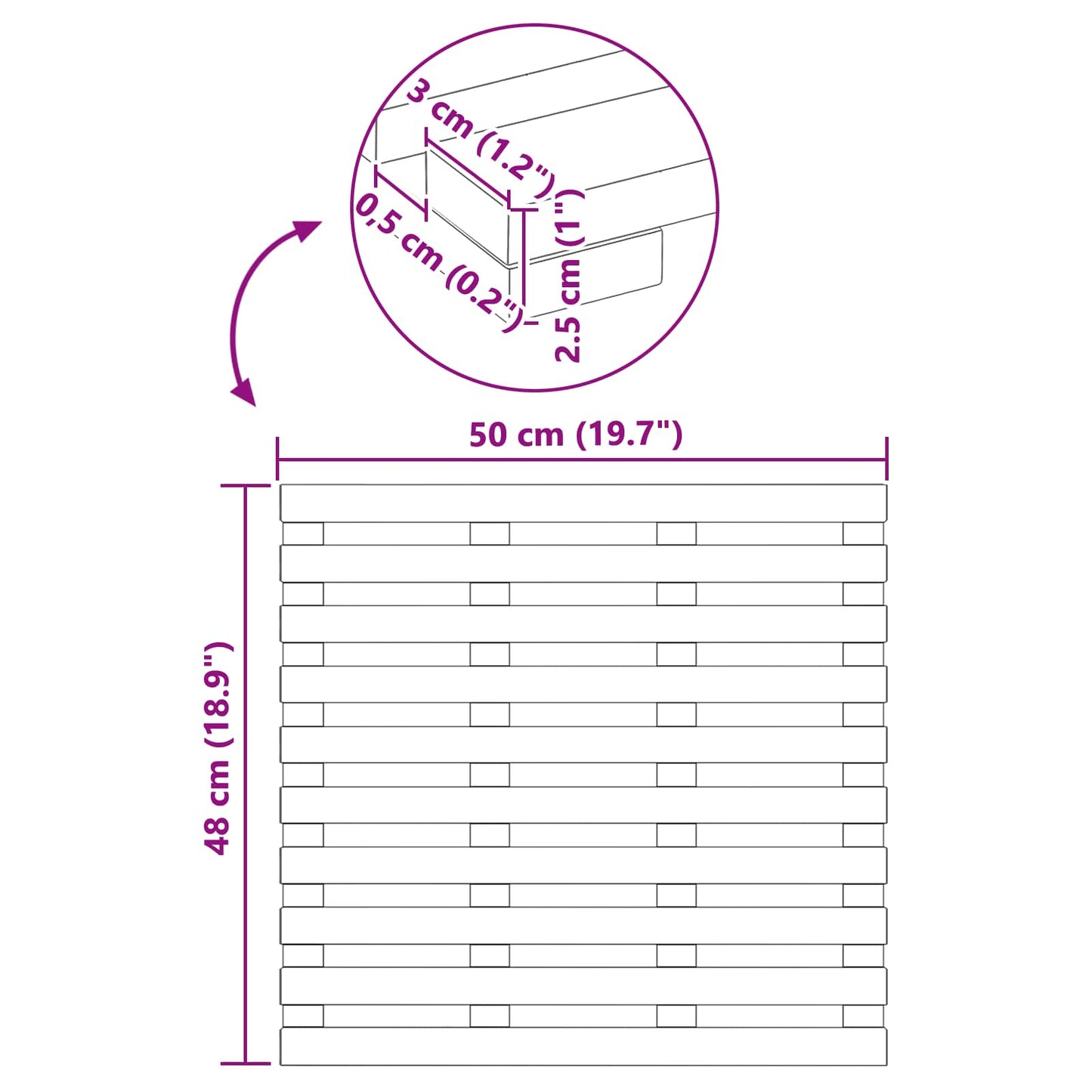 Badmat Effen Bruin 100 x 53 cm Hout is nu te koop bij PeponiXL, paradijselijk wonen!