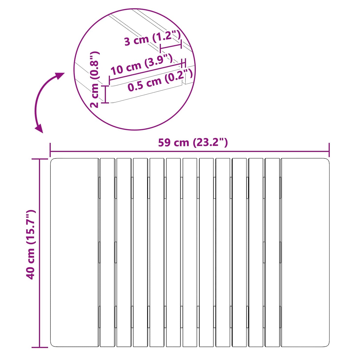 Badmat Effen Bruin 59 x 40 cm Hout is nu te koop bij PeponiXL, paradijselijk wonen!