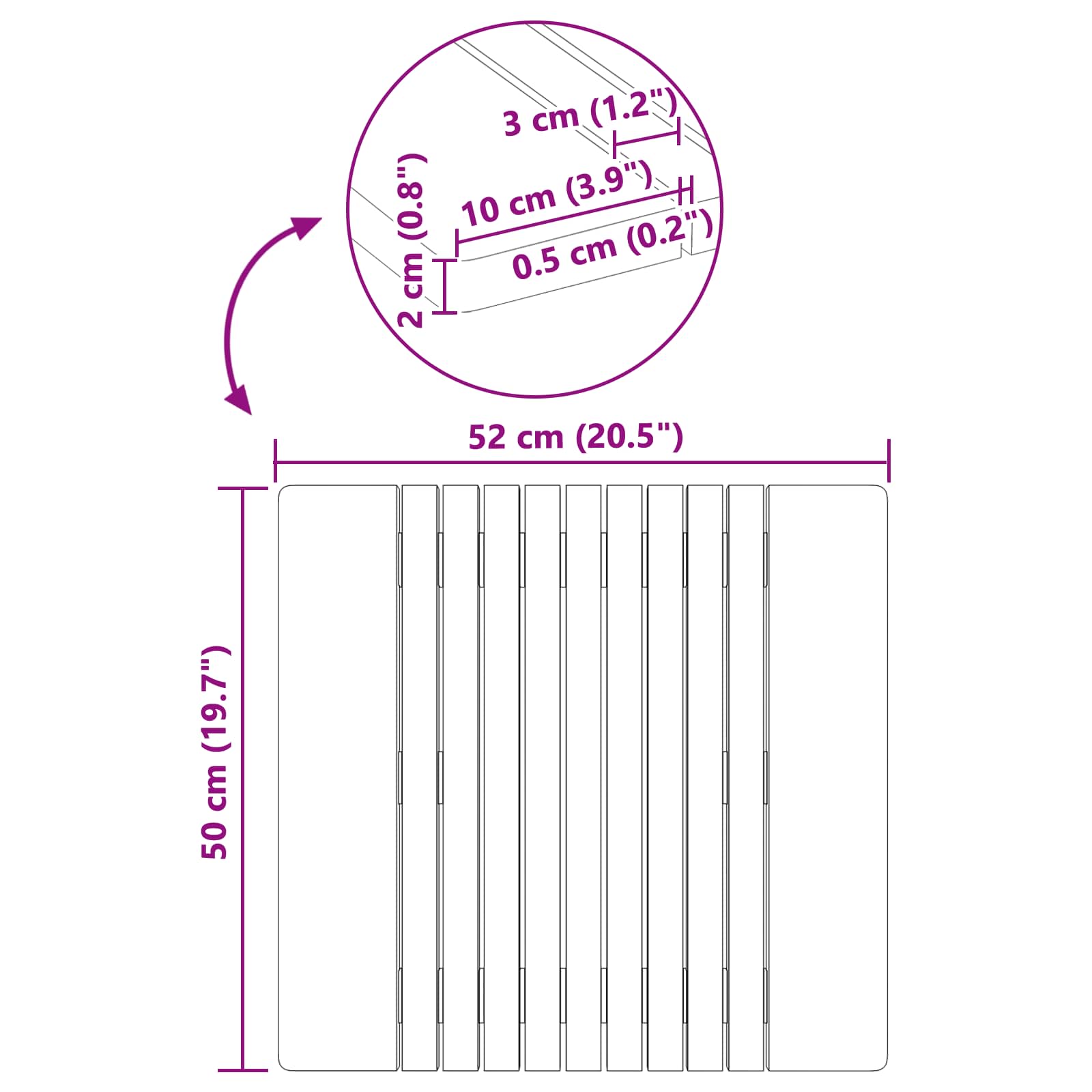 Badmat Effen Bruin 59 x 40 cm Hout is nu te koop bij PeponiXL, paradijselijk wonen!