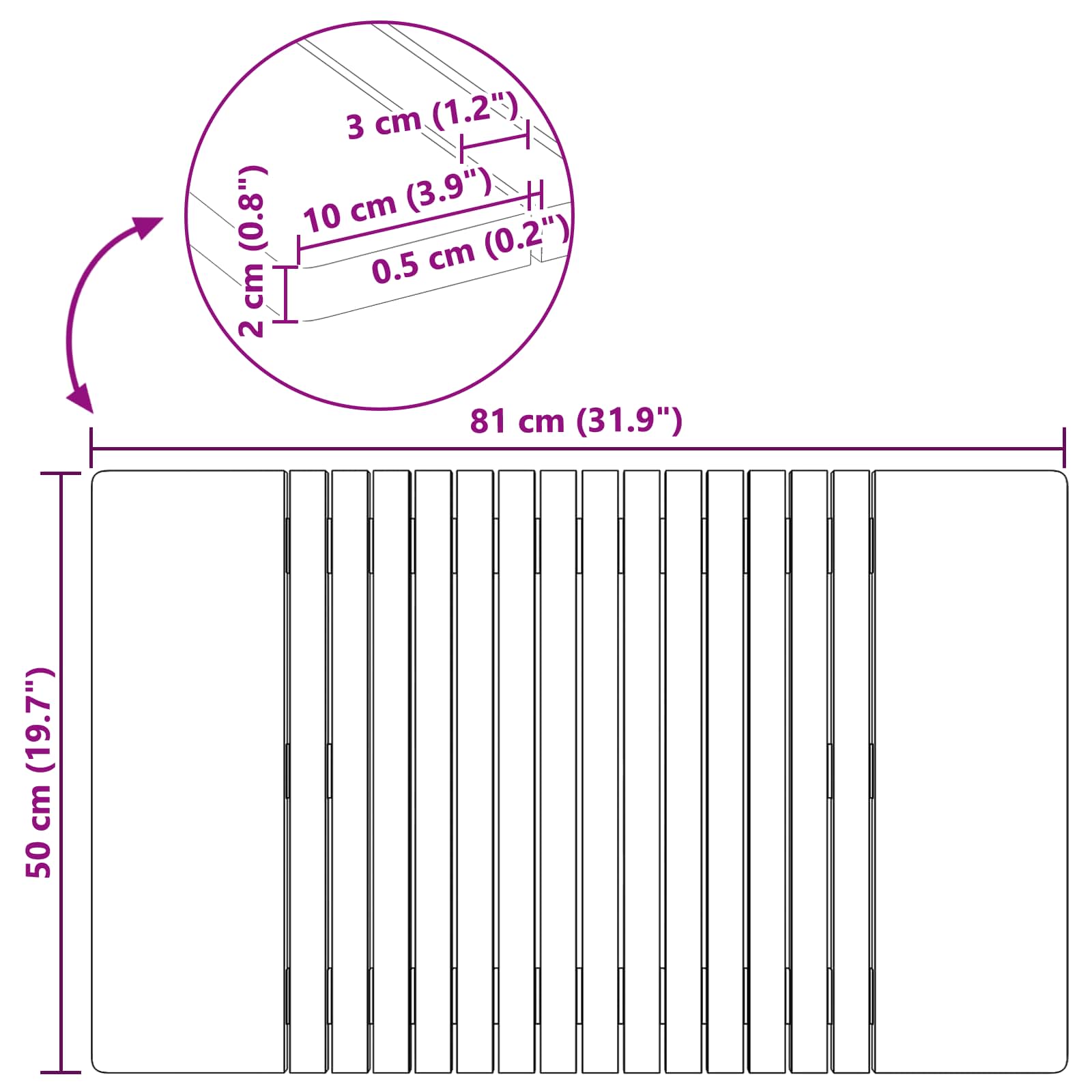 Badmat Effen Bruin 59 x 40 cm Hout is nu te koop bij PeponiXL, paradijselijk wonen!