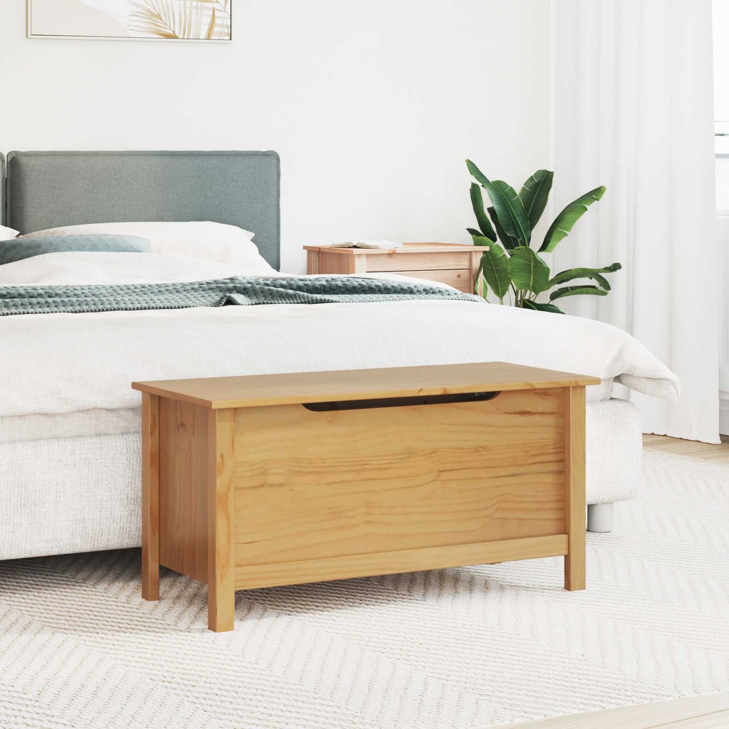 Opbergbox Honingbruin 90 x 40 x 45 cm Massief Vurenhout is nu te koop bij PeponiXL, paradijselijk wonen!