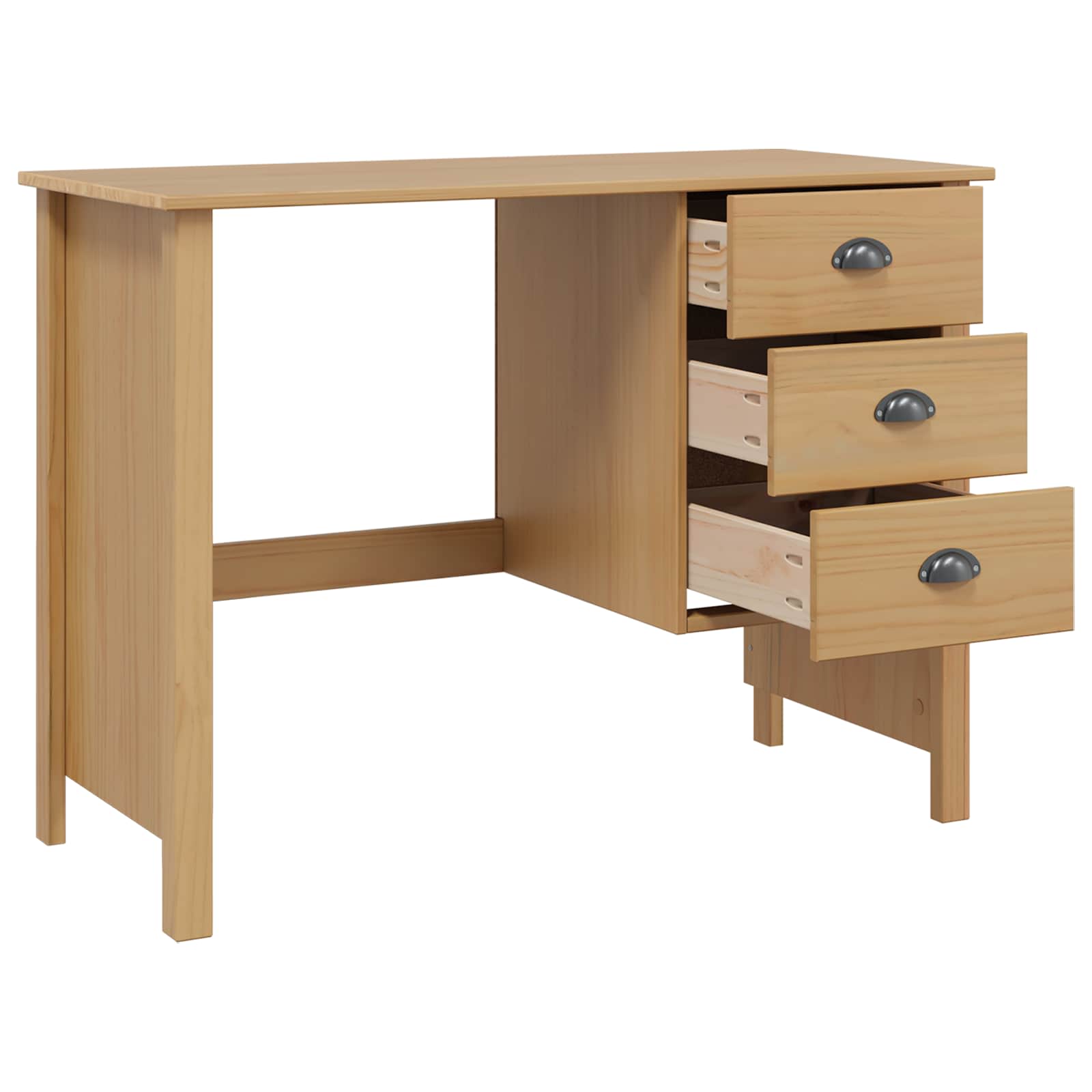 Bureau met lades Honingbruin 100 x 45 x 74 cm Massief Vurenhout is nu te koop bij PeponiXL, paradijselijk wonen!