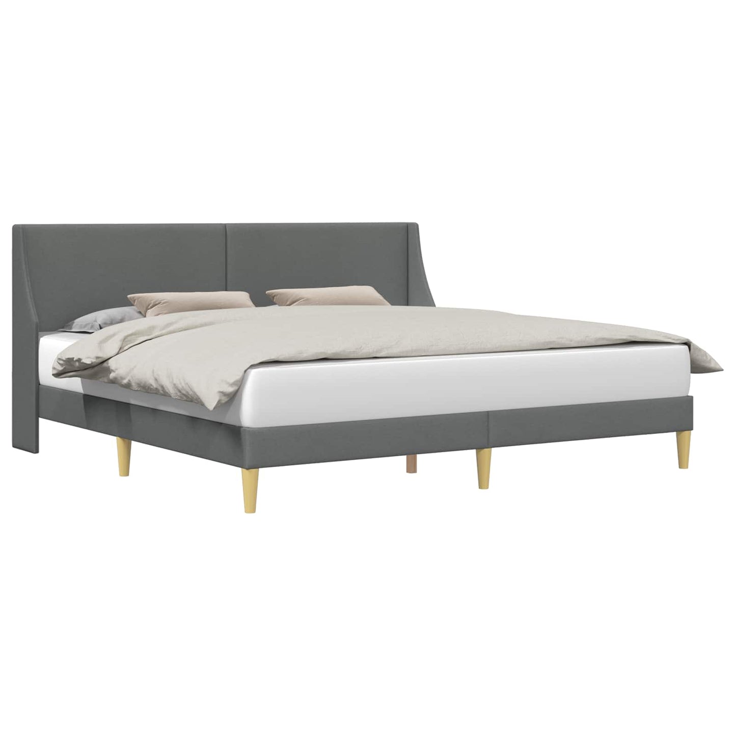 Bedframe met hoofdeinde Donkergrijs 180 x 200 cm Fluweel is nu te koop bij PeponiXL, paradijselijk wonen!