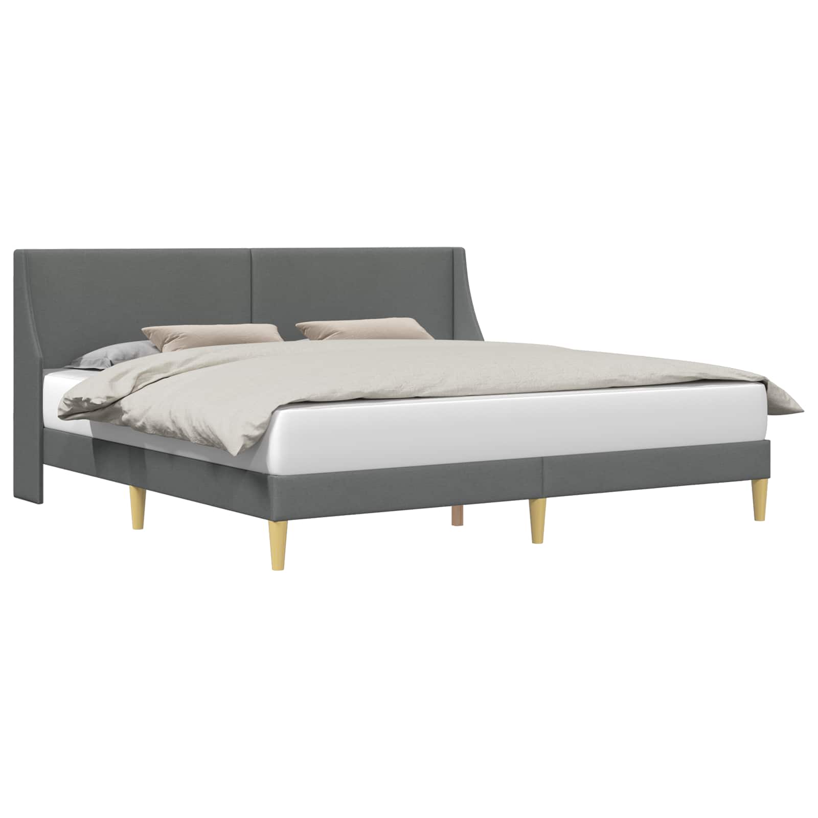 Bedframe met hoofdeinde Donkergrijs 180 x 200 cm Fluweel is nu te koop bij PeponiXL, paradijselijk wonen!