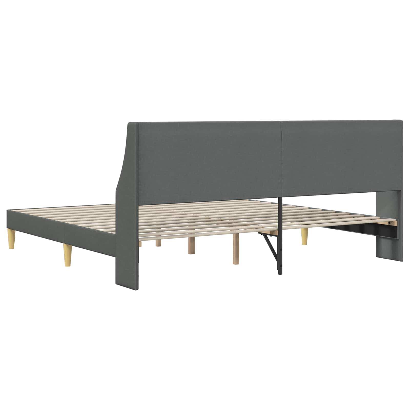 Bedframe met hoofdeinde Donkergrijs 180 x 200 cm Fluweel is nu te koop bij PeponiXL, paradijselijk wonen!