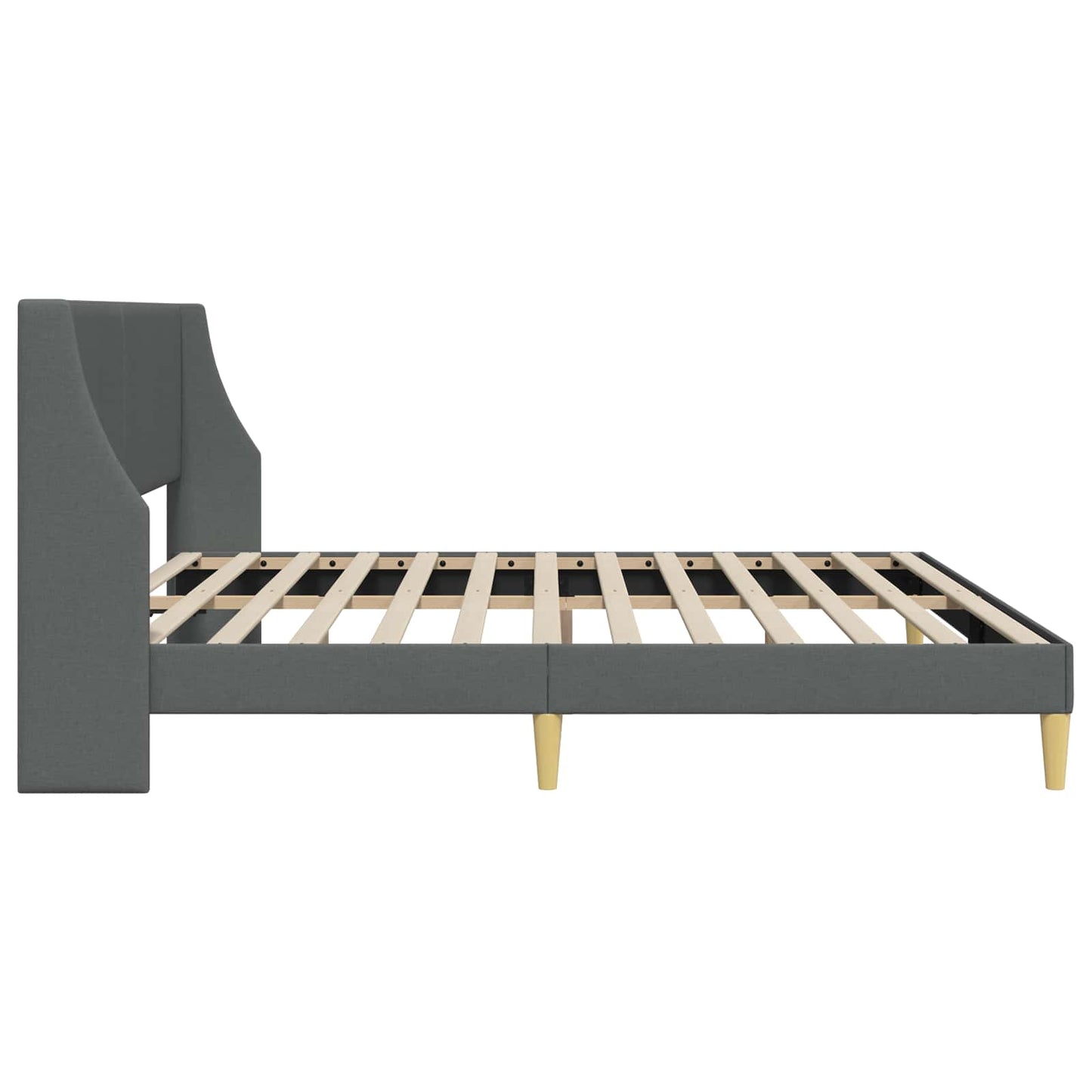 Bedframe met hoofdeinde Donkergrijs 180 x 200 cm Fluweel is nu te koop bij PeponiXL, paradijselijk wonen!