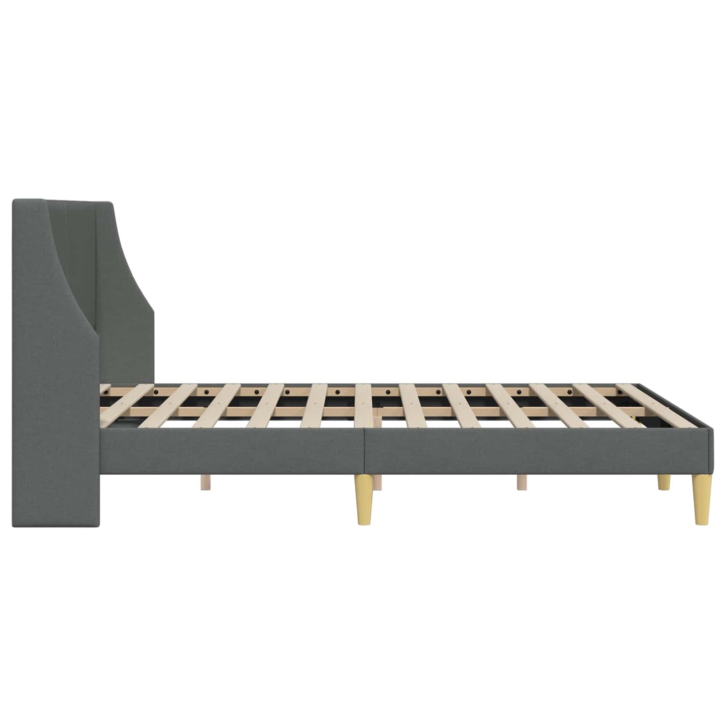 Bedframe met hoofdeinde Donkergrijs 137 x 190 cm Stof is nu te koop bij PeponiXL, paradijselijk wonen!