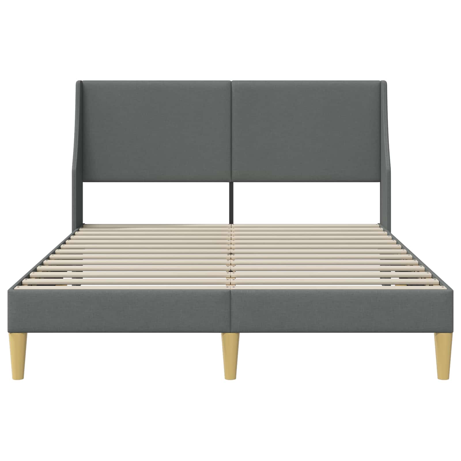 Bedframe met hoofdeinde Donkergrijs 153 x 203 cm Stof is nu te koop bij PeponiXL, paradijselijk wonen!