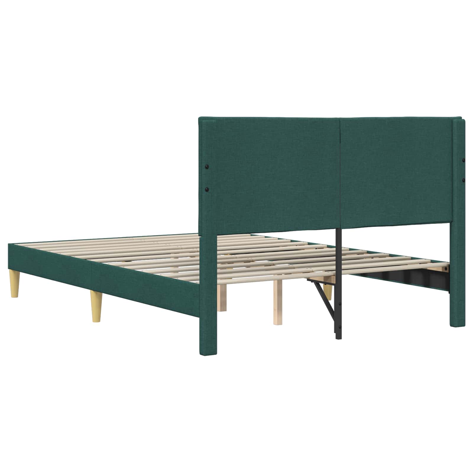 Bedframe met hoofdeinde Donkergrijs 153 x 203 cm Stof is nu te koop bij PeponiXL, paradijselijk wonen!