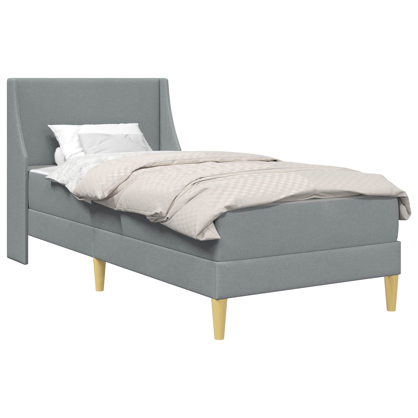 Bedframe met matras Lichtgrijs 90 x 200 cm Polyester is nu te koop bij PeponiXL, paradijselijk wonen!