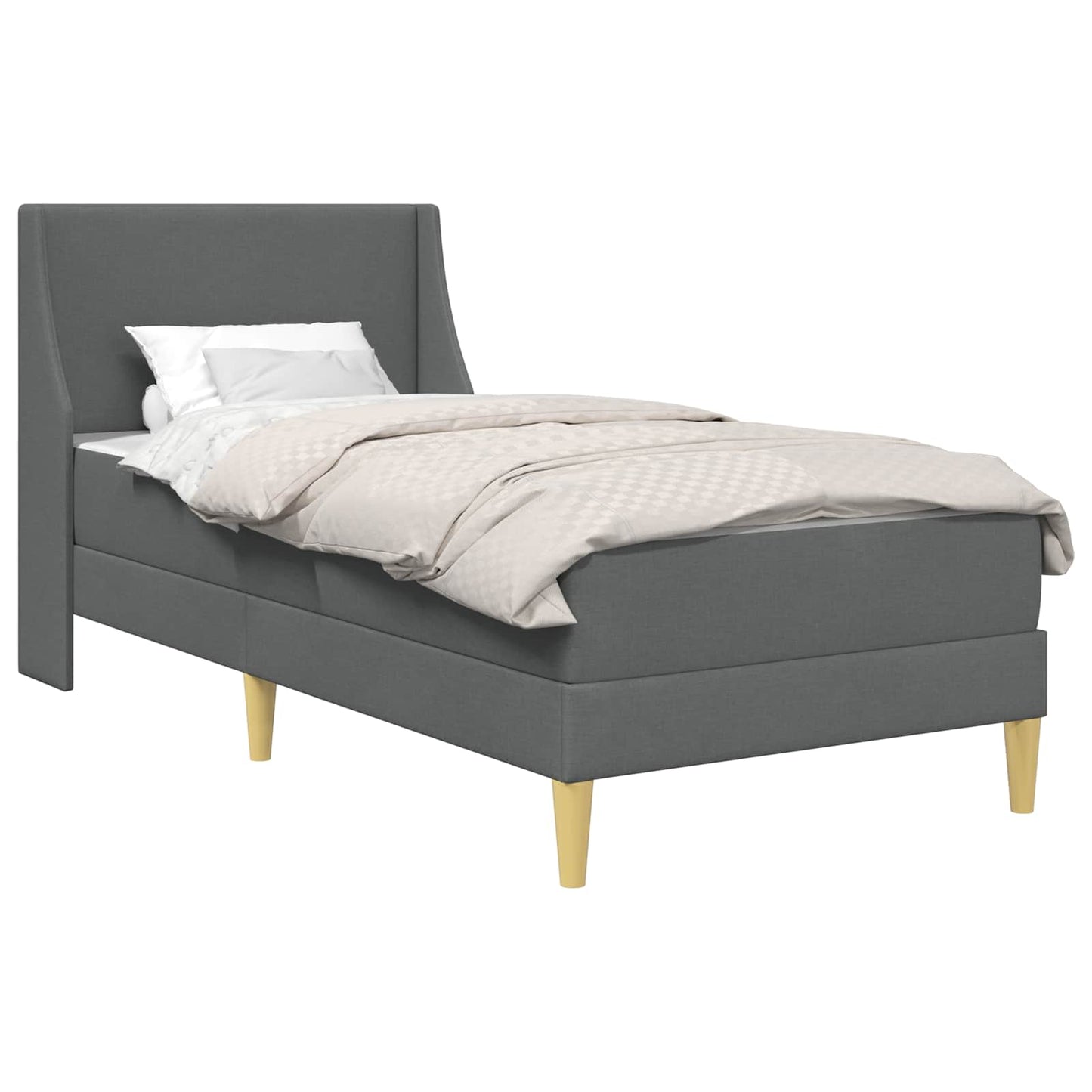 Bedframe met matras Donkergrijs 90 x 200 cm Polyester is nu te koop bij PeponiXL, paradijselijk wonen!