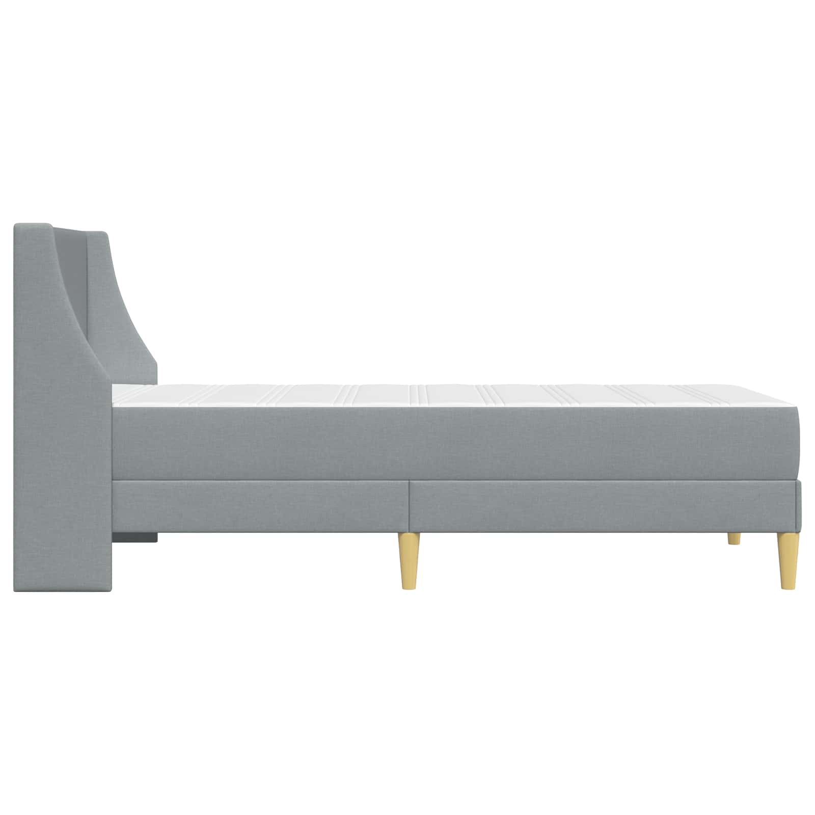 Bedframe met matras Lichtgrijs 100 x 200 cm Polyester is nu te koop bij PeponiXL, paradijselijk wonen!