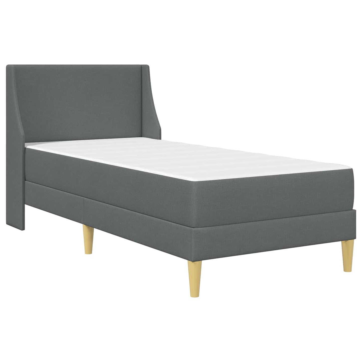 Bedframe met matras Donkergrijs 100 x 200 cm Polyester is nu te koop bij PeponiXL, paradijselijk wonen!