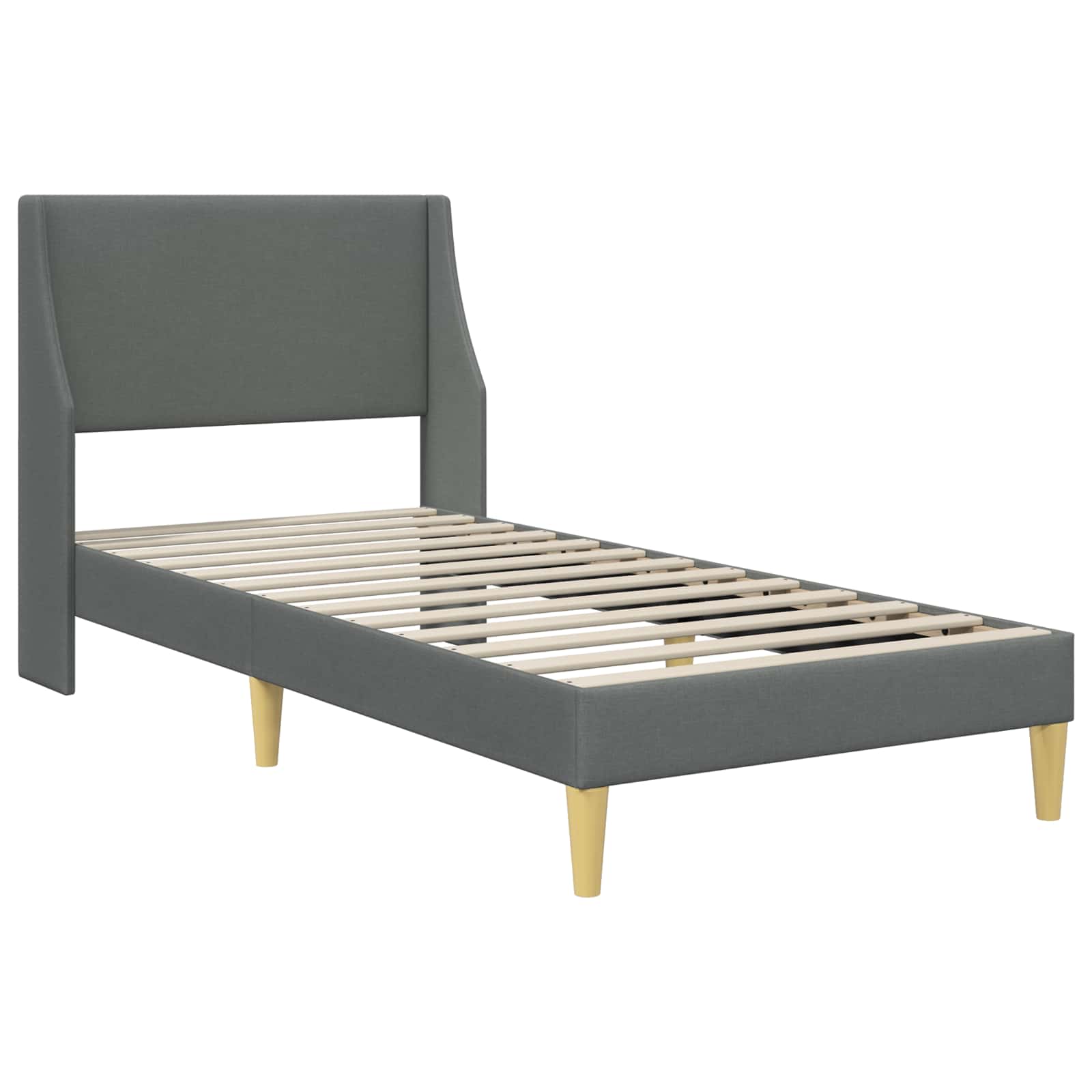 Bedframe met matras Donkergrijs 100 x 200 cm Polyester is nu te koop bij PeponiXL, paradijselijk wonen!